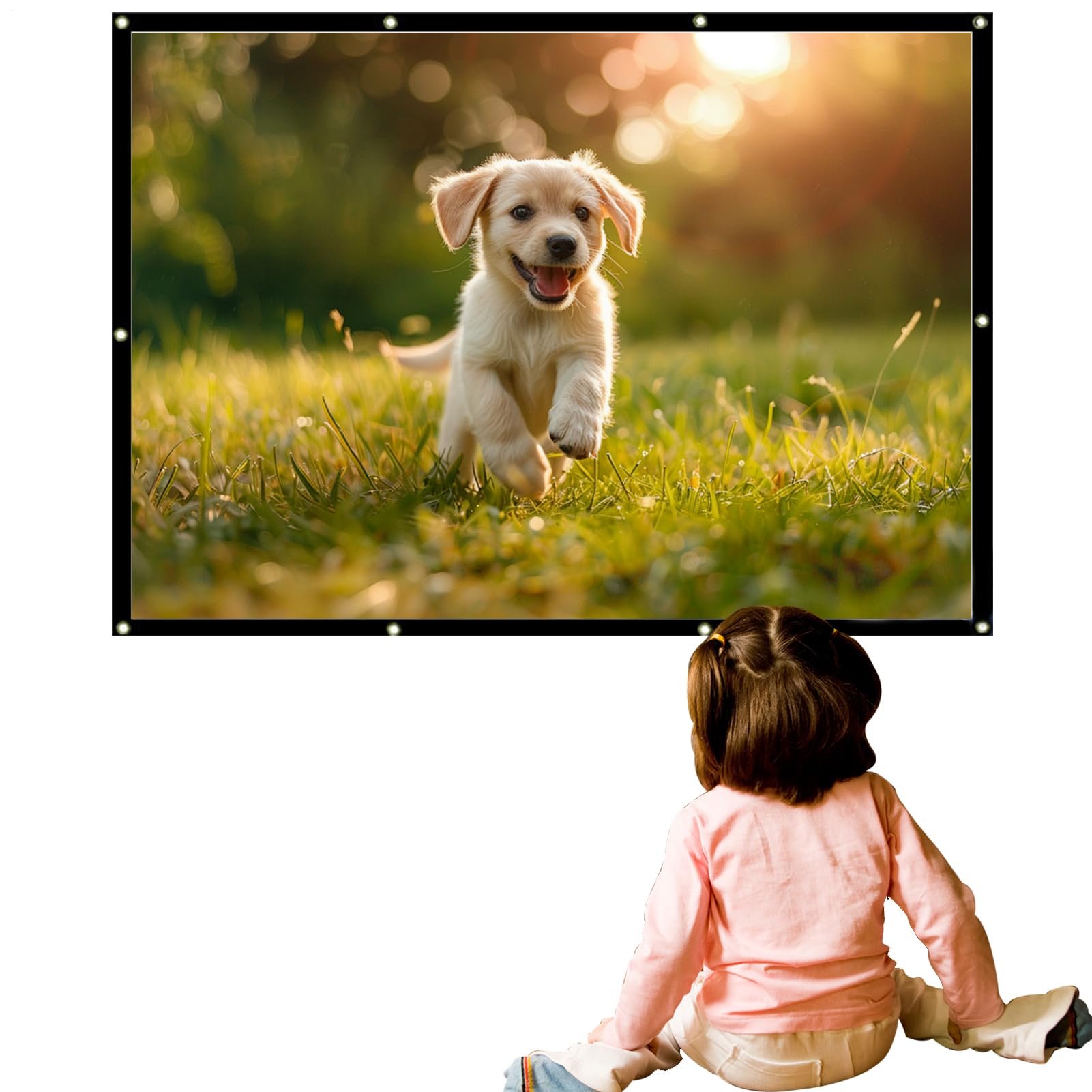 Schermo Cinematografico Per Esterni Regolabile Videoproiettore Da Esterno Portatile Poliestere Impermeabile Telo Per Proiezioni HD Cinema Giardino Schermo Grigio Alta Risoluzione