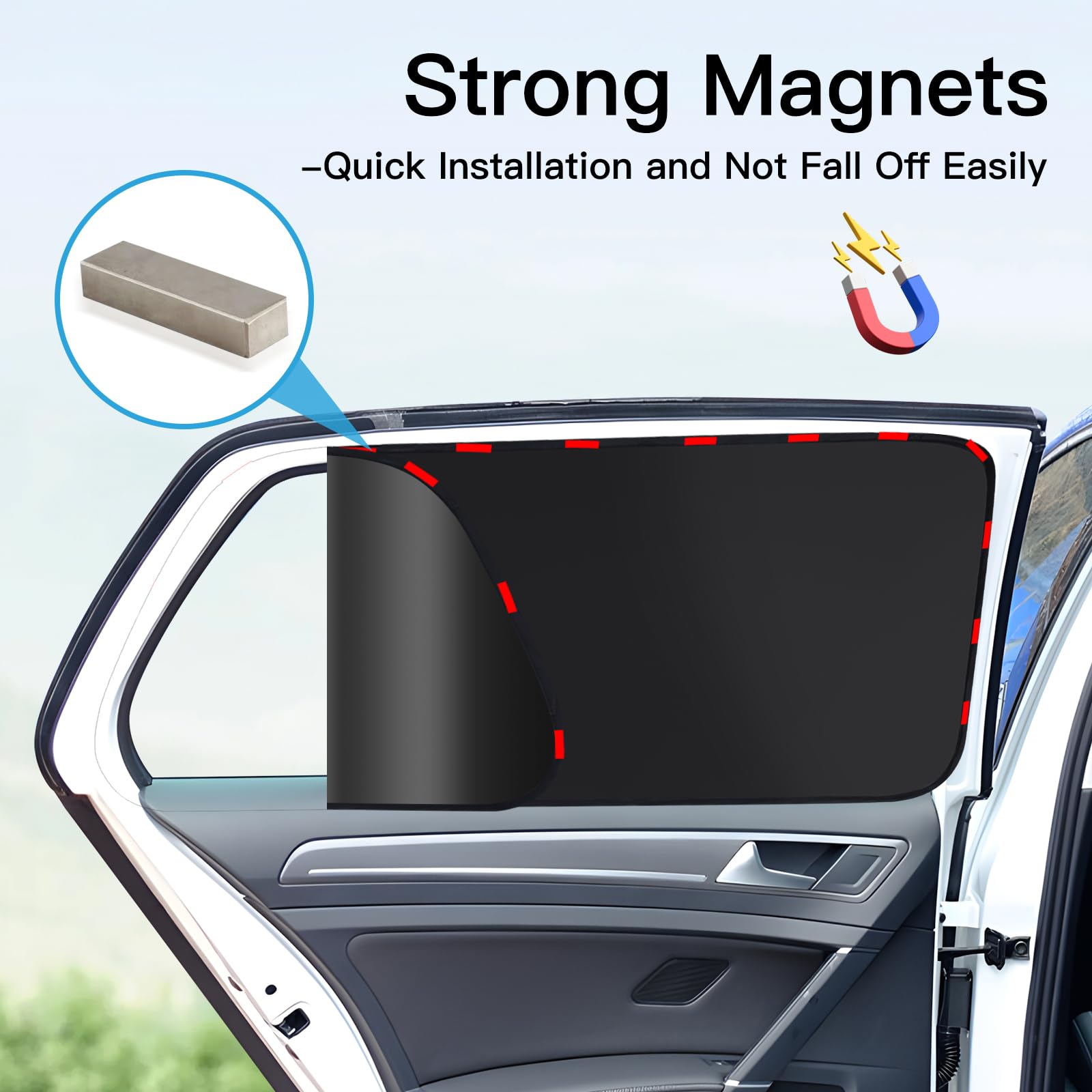 ZATOOTO Parasole Auto Compatibile con VW Golf 7 2013-2021, Tendine Parasole Auto Magnetiche, Parasole Auto Interno, Finestrino Auto Protezione Privacy, Nero, 4 Pezzi