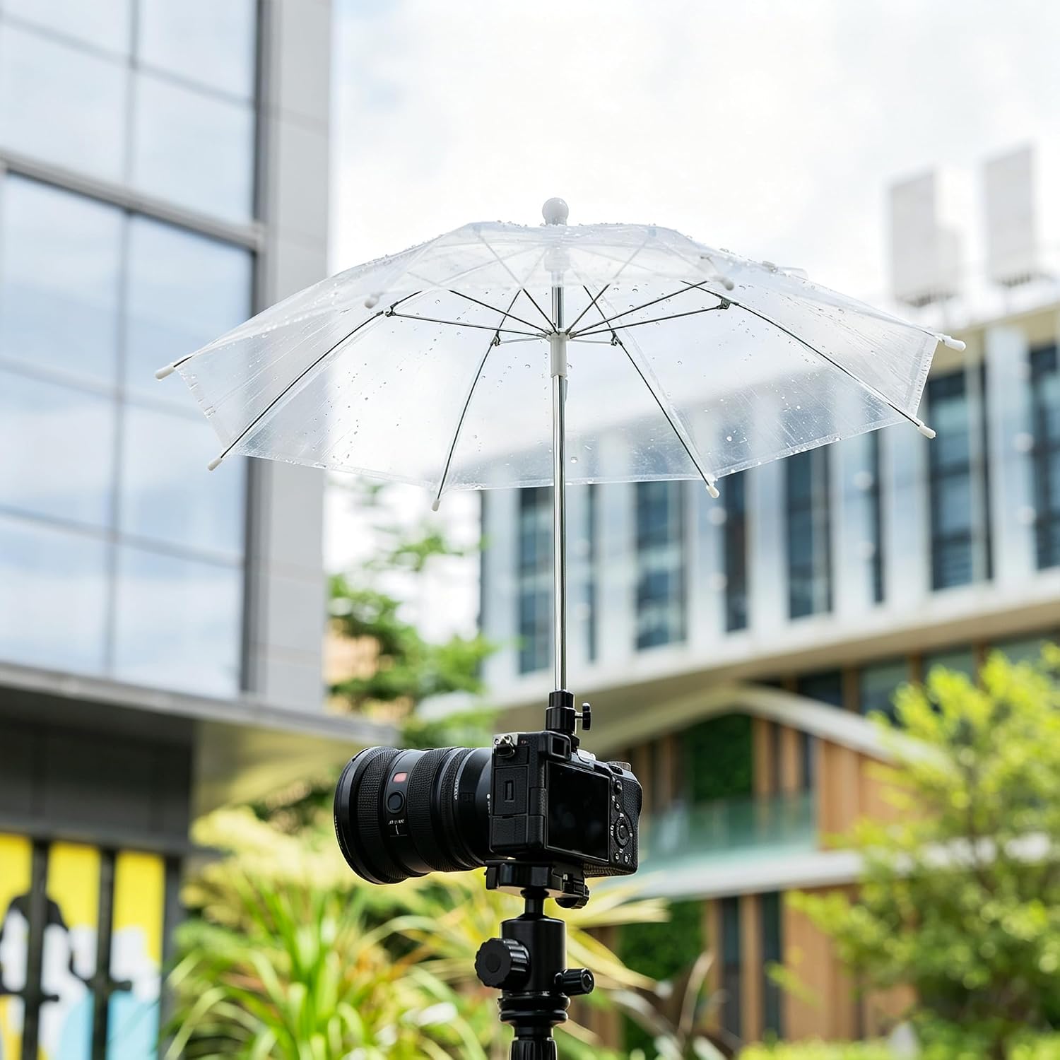 19.7" Camera Hot Shoe Umbrella Clear Camera Umbrella(NOT for Sunshade) | Transparent,Camera Umbrella Rain Cover for Nikon Canon Sony Fuji Mirrorless Cameras & Lenses Outdoor Shooting Photos Video