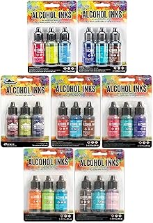 Adirondack Alcohol Inks - 7 Packages - 21 Ink Bottles total Dockside Picnic, Summit View, Retro Cafe, Nature Walk, Cabin Cupboard, Mariners, Farmer's Market