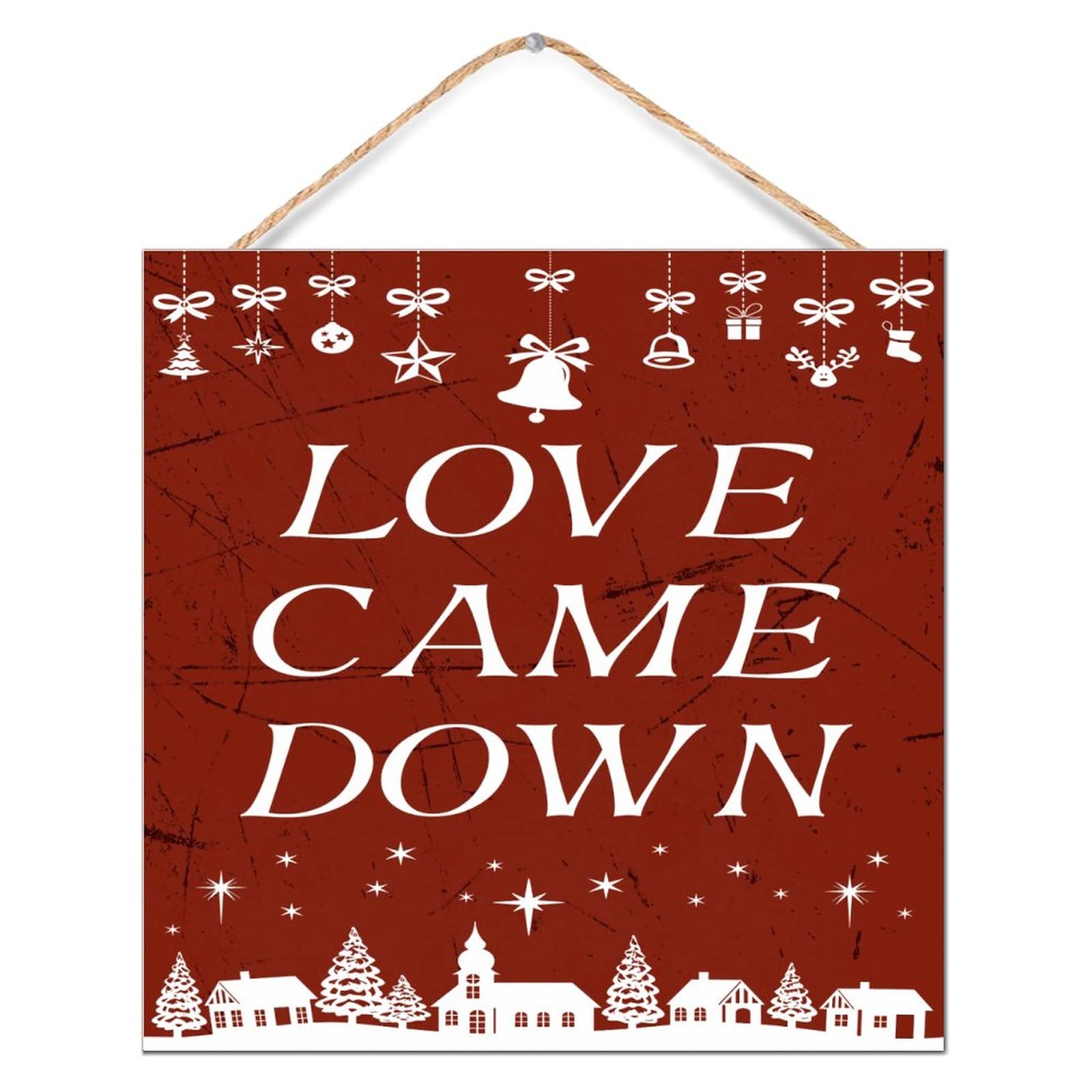 Plaque murale personnalisée bois vieilli déco Noël