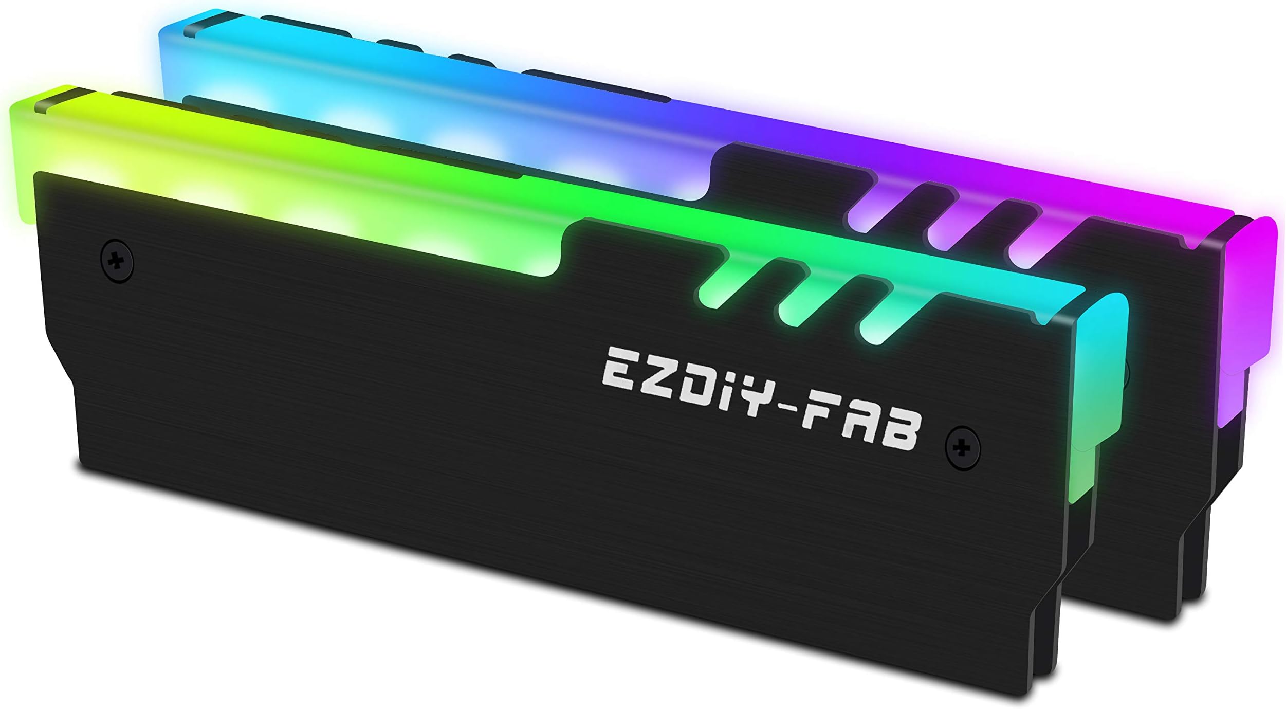 EZDIY-FAB ARGB DDR Memory RAM Cooler,RGB DDR Heatsink,5V 3Pin ARGB Motherboard Sync Black-2 Pack
