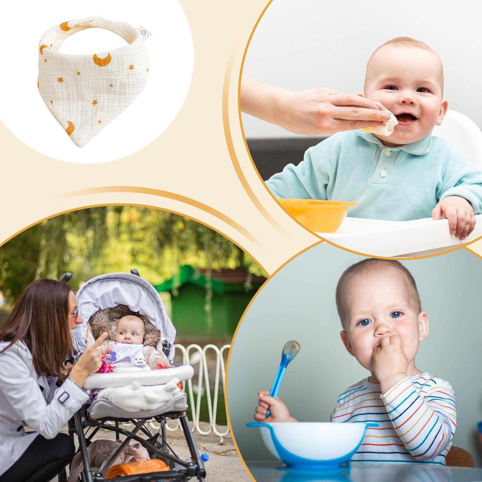 Bavoirs Bébé Doux Tissu Respirant Anti-Régurgitation Super Absorbant Unisexe