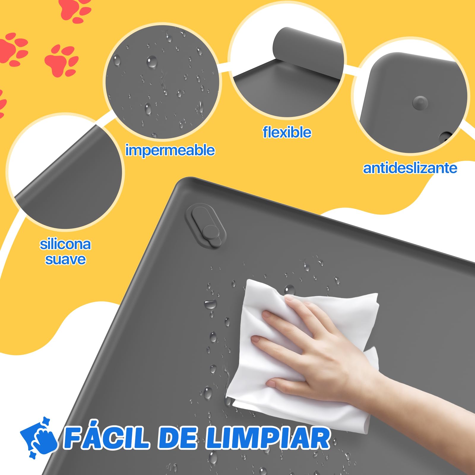 62x62cm Esterilla de Silicona para Mascotas
