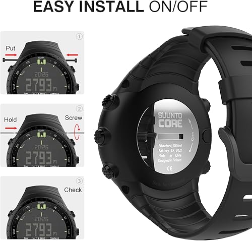 Miniatura 8 de Suunto Core Watch Band, Moko Classic Sustitución suave Muñequera con cierre de metal y negro hebilla para Suunto Core  Reloj Inteligente, Fits