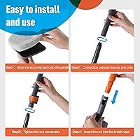 Vista 6 de Limpiador de ducha extensible, cepillo limpiador de bañera de baño con mango largo, 56 pulgadas, herramientas de limpieza de pared de suelo