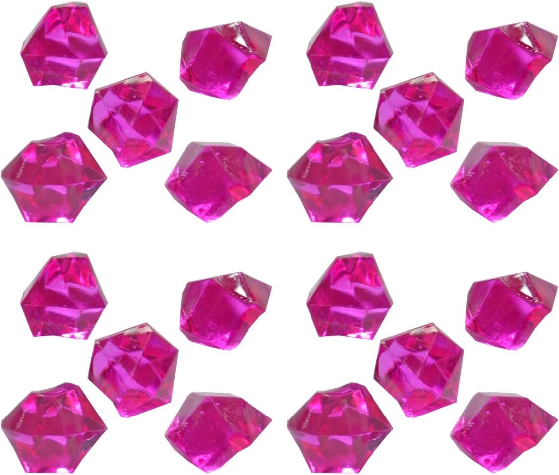 GASOE 300g 150pcs Acrylic Color Ice Rock Crystals Treasure Gems for Table Scatters, Vase Fillers, Event, Wedding, Birthday Decoration Favor, Arts & Crafts (Fuchsia)