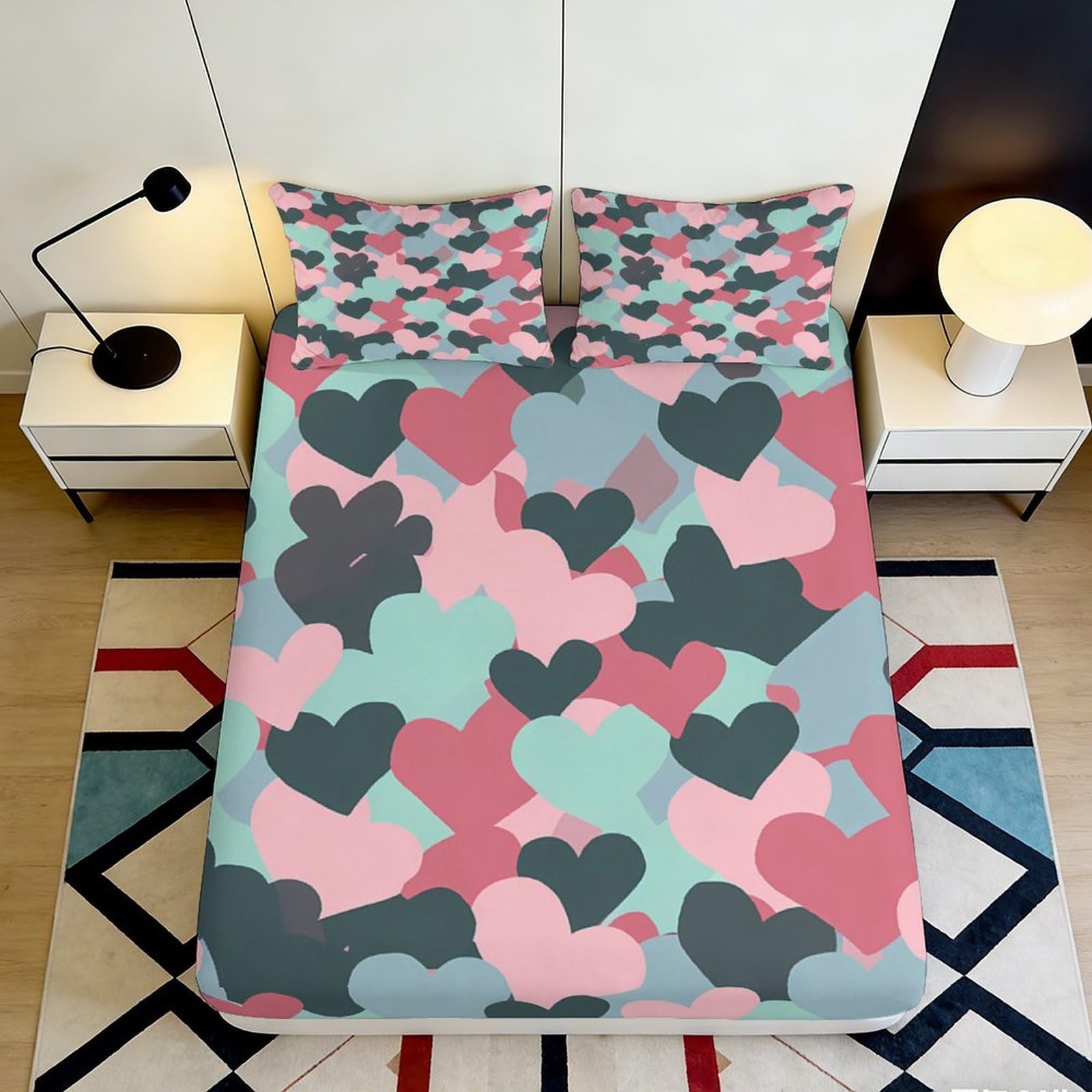 3D Printed Sunflower Cow Fitted Sheet Microfiber Non-Slip Deep Pocket Farm Animal Mattress Fitted Cover for Bedroom 140x200x25cm