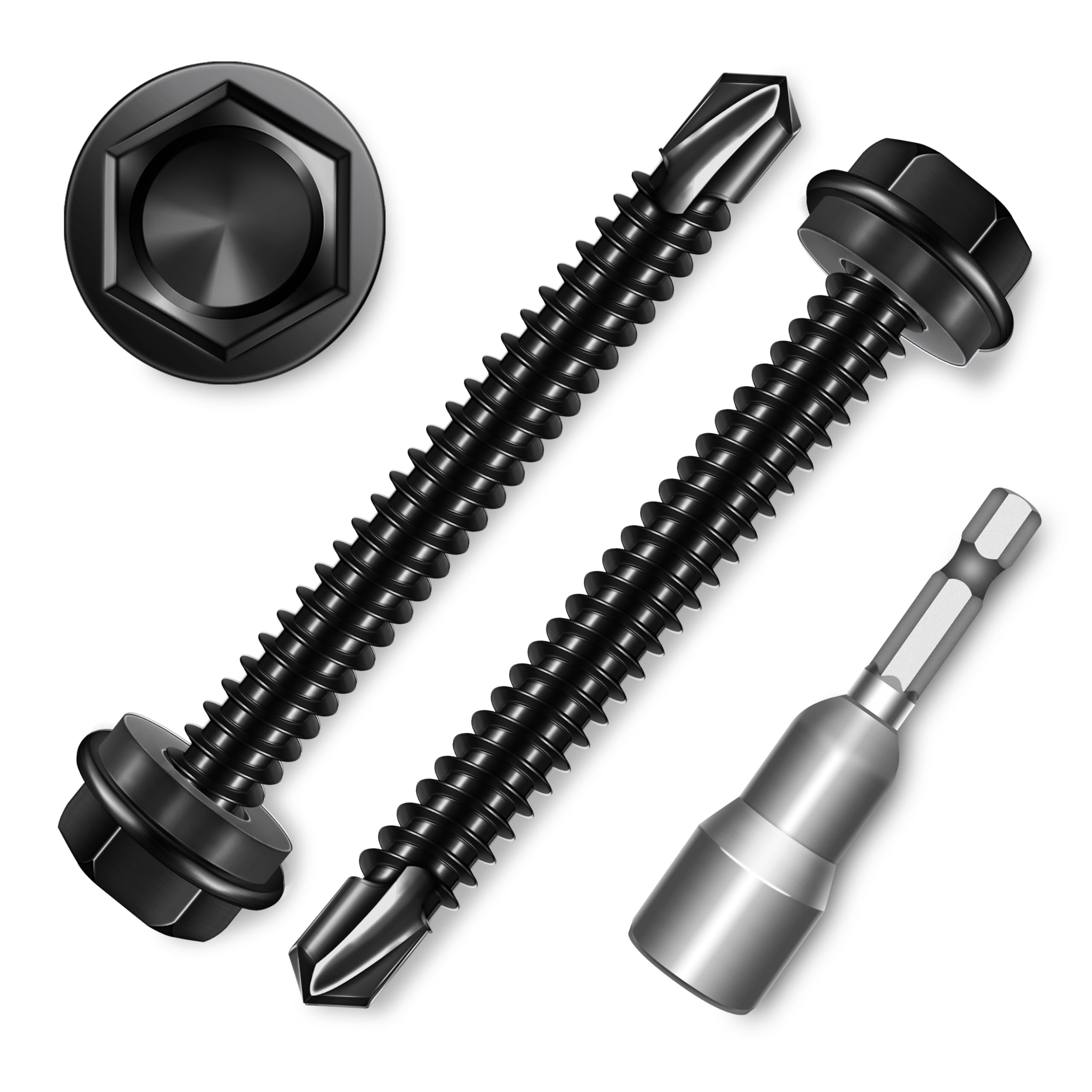 Sheet Metal Screws - 100 Stainless Steel Self Drilling -24 Sheet Metal Screws - 100 Stainless Steel Self Drilling -24