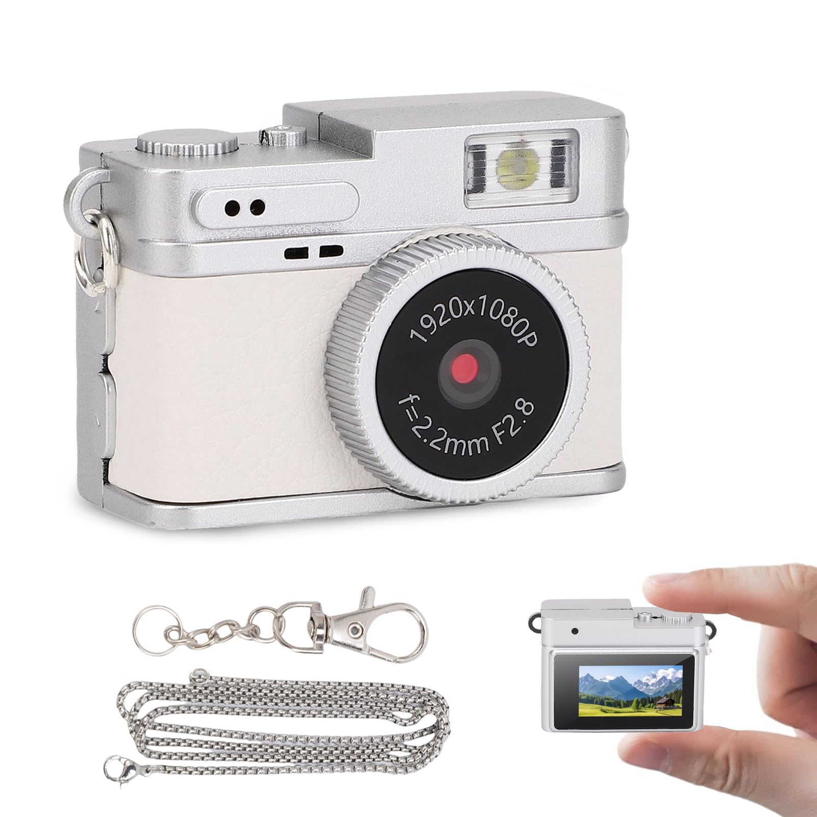 LICAEVEY Mini Keychain Camera, 1080P 2MP Mini Thumb Camera with 0.96" HD Display & 6 Filters, Micro Camcorder Recorder for Travel Study Recording (White)-image-29