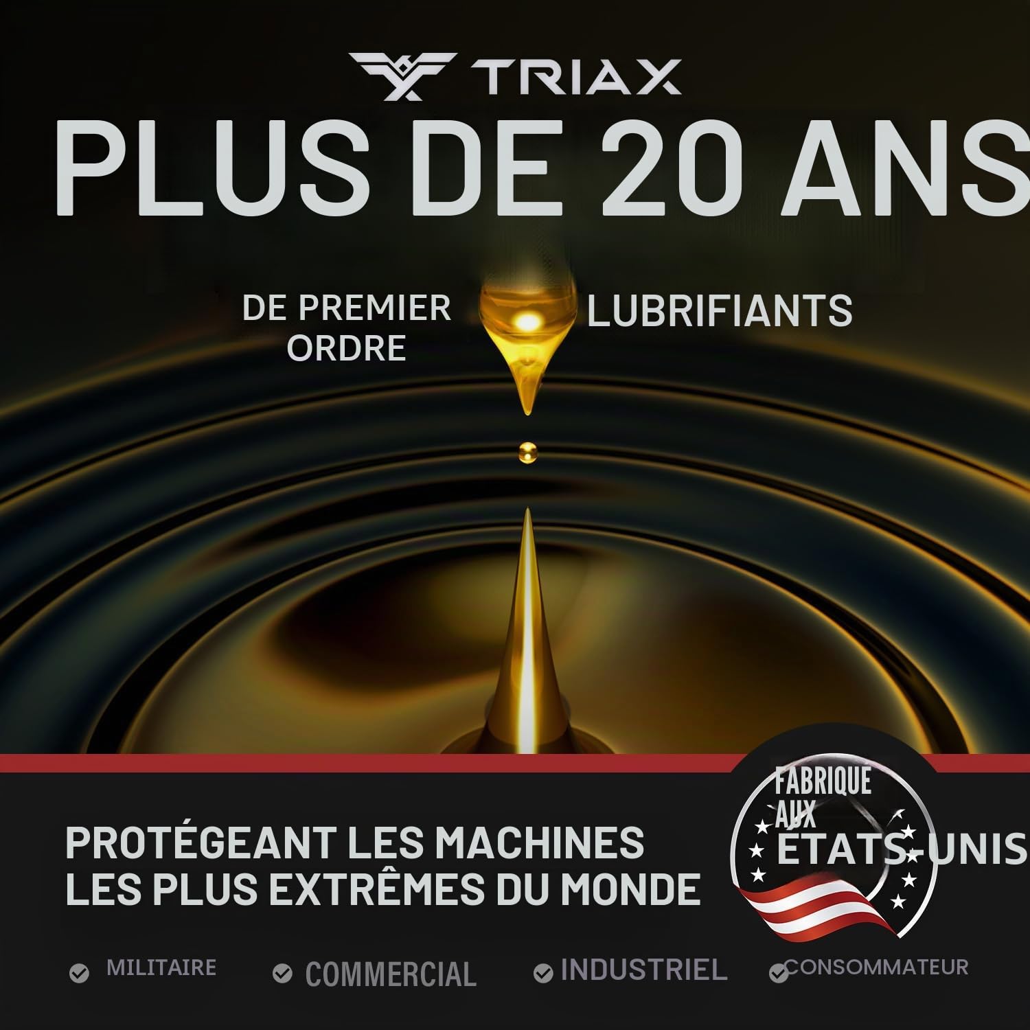 TRIAX Kompressor MV ISO 46 / SAE 20 Huile Entièrement Synthétique pour Compresseur d’Air Rotatif Palettes Vis Alternatif et Pompe à Vide Haute Température Longévité du Fluide jusqu’à 20 000 Heures