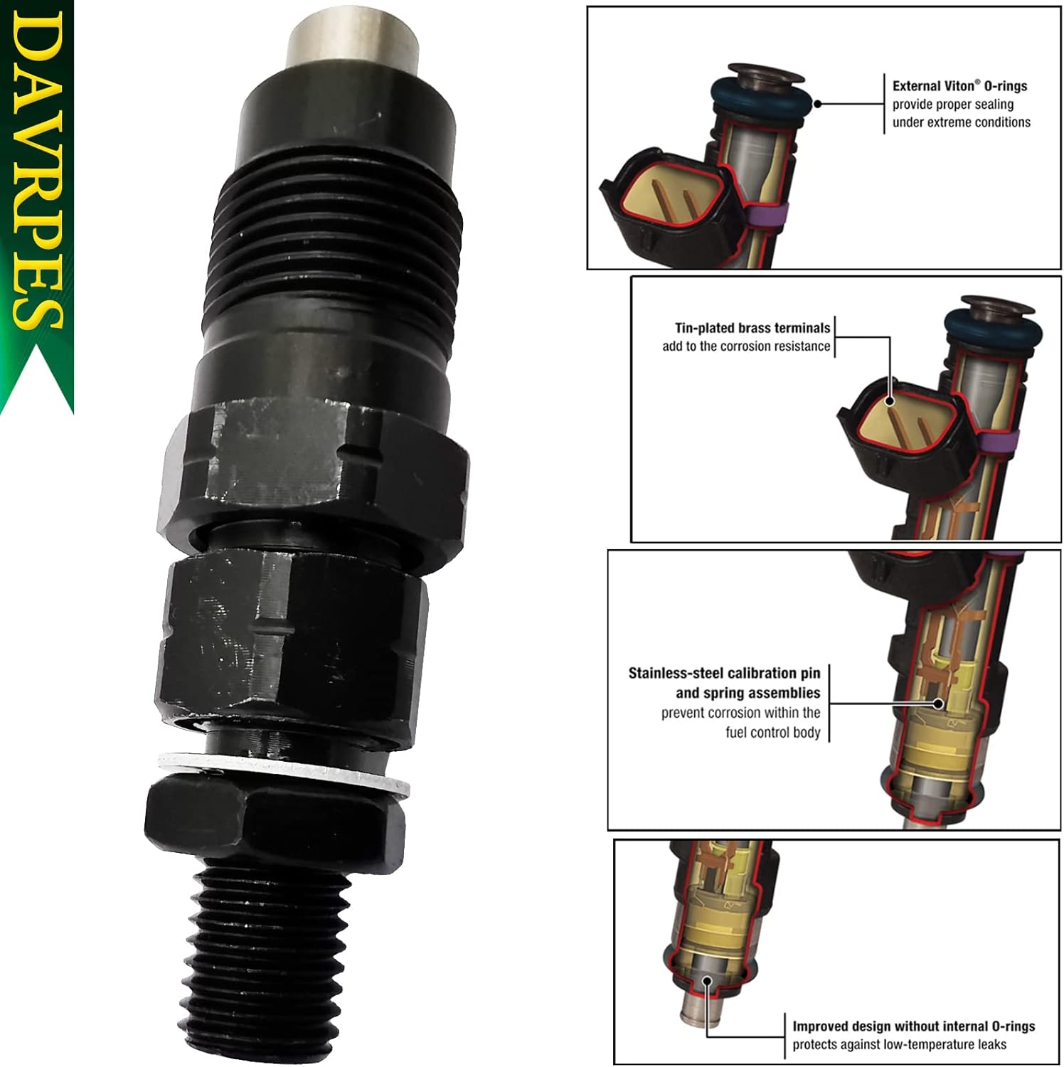 4Pcs MD196607 Diesel Injection Nozzle Fuel Injector Assy For Mitsubishi L200 1996 Diesel Pickup 2.5 TD 4WD AWD 2477cc 73KW 99HP 4D56-TD 1996-2007 Replace#105148-1311｜1051481311｜9430610179