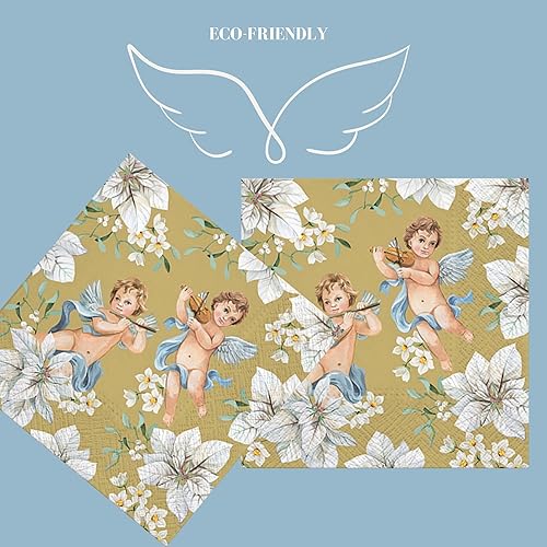 Miniatura 3 de Servilletas de papel de Navidad de 20 unidades de 13 x 13 pulgadas, servilletas de papel de 3 capas para cenas y fiestas, servilletas desechables