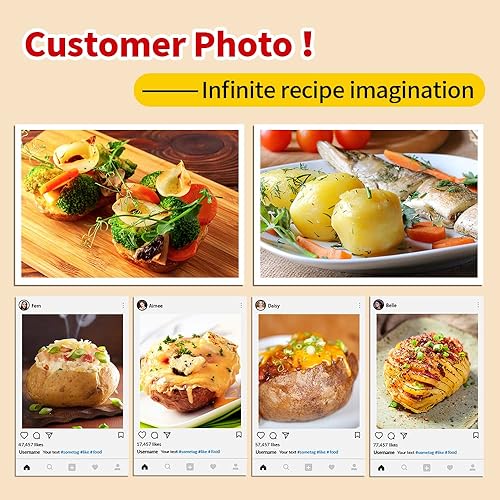 Miniatura 4 de Cocedor de papas al horno en microondas como se ve en la televisión, cocina en minutos tierna y esponjosa, cocina para hornear papas para horno