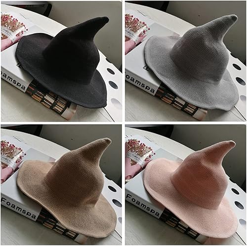 Miniatura 5 de Sombrero de bruja para adultos y niños, sombreros de Halloween de lana para fiestas de máscaras, cosplay, accesorio de disfraz diario para mujeres,