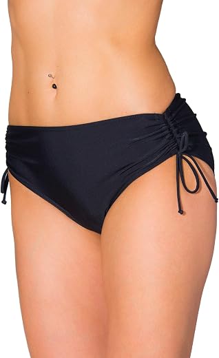 Aquarti Women's Bikini Bottom with Side Drawstrings