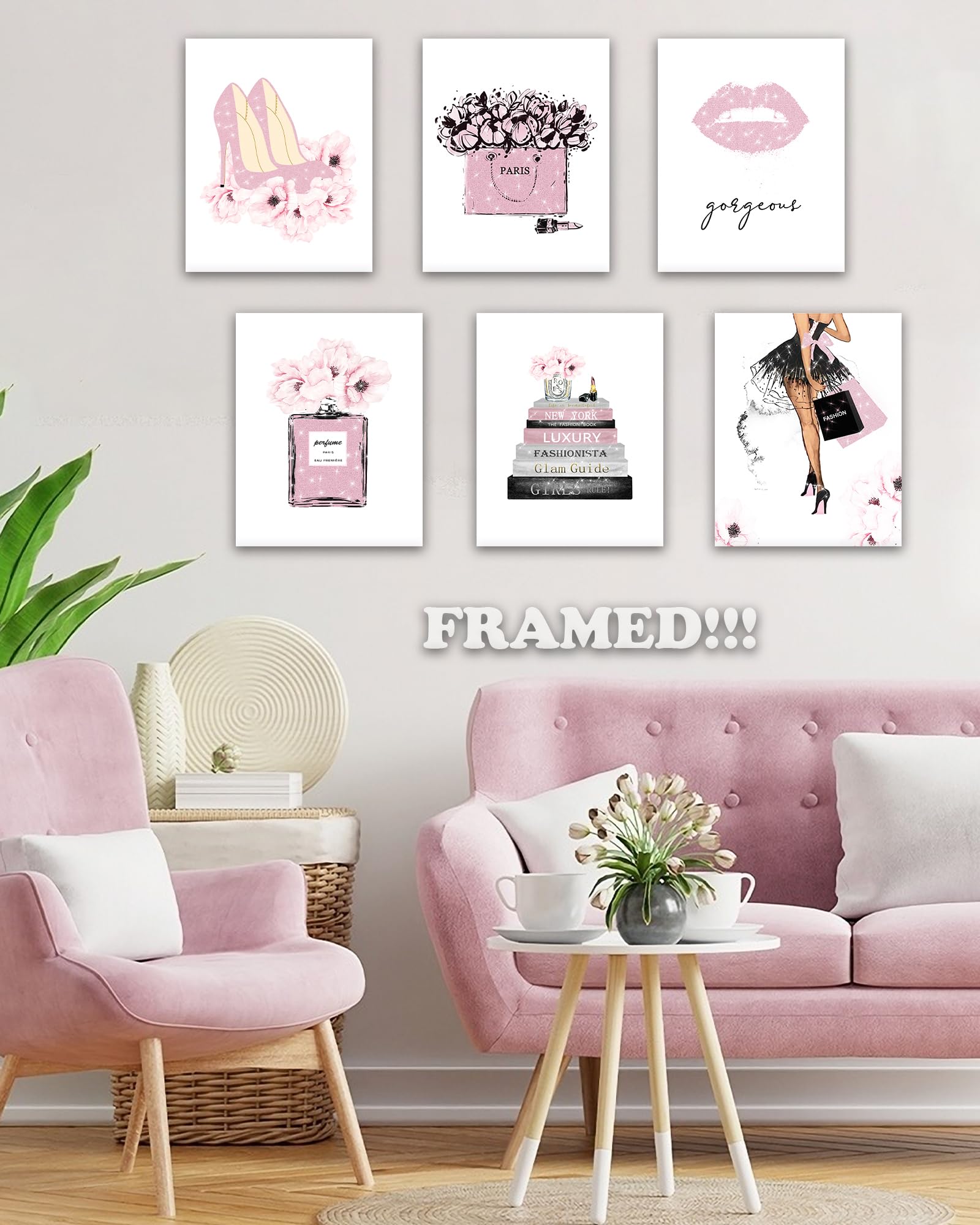 Pink Chic Wall Decor Wandbild Pink Bouquet A Minimalist Composition