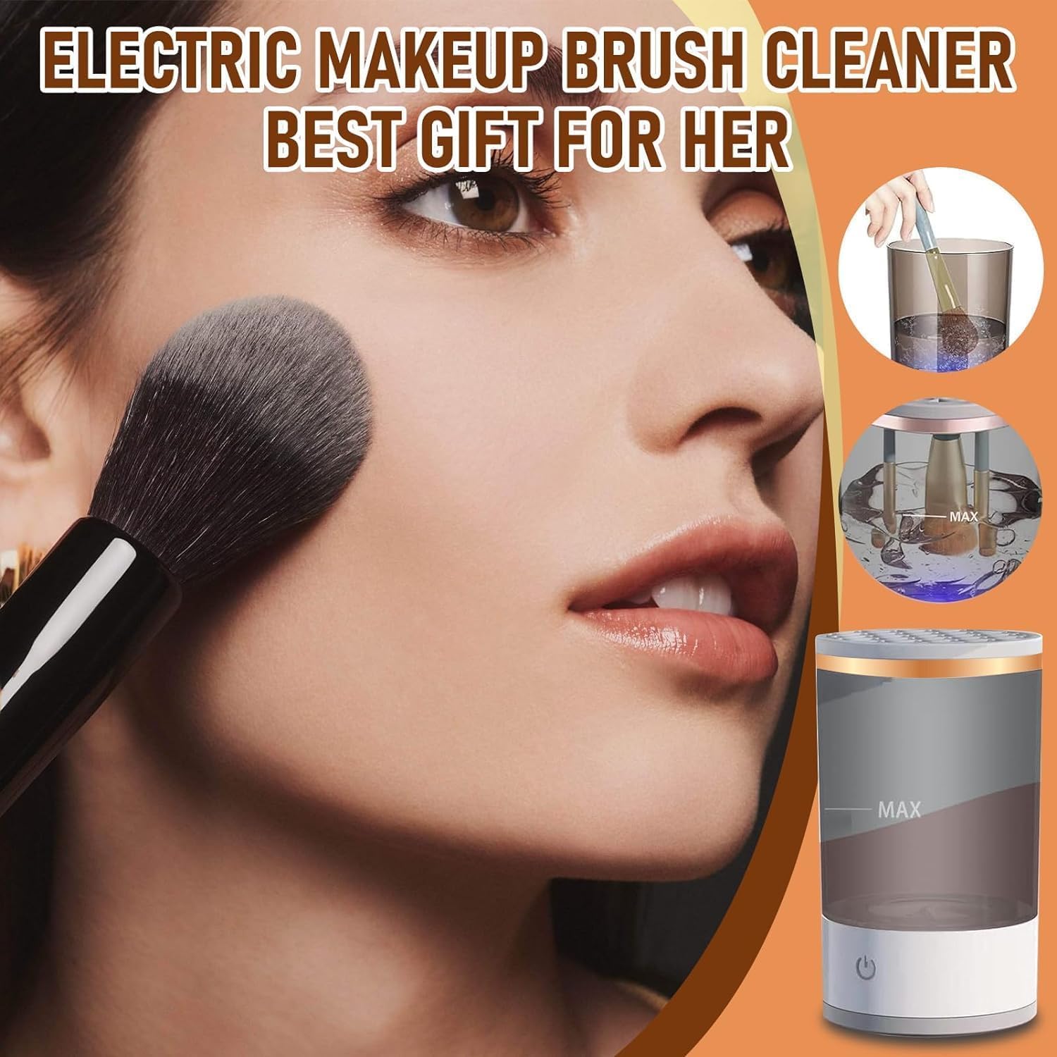 Electric Makeup Brush Cleaner Machine - Automatic Spinning Cleaner for All Size Brushes - Image 2