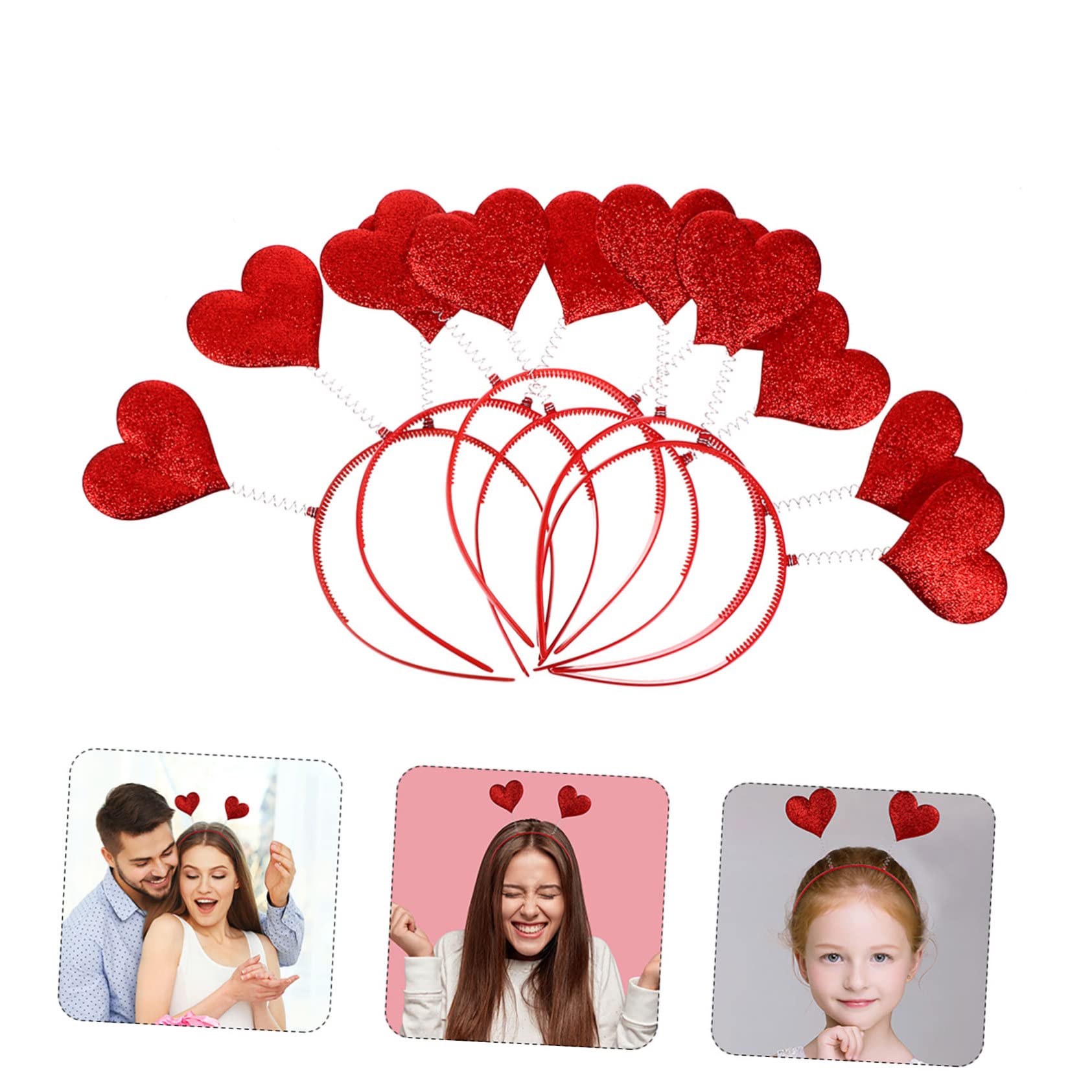 Healeved 18piezas Diadema De Corazón Para Mujeres Accesorios De Pelo Para Día De San Valentín Decoración De Fiesta Original Diseño Creativo y Cómodo