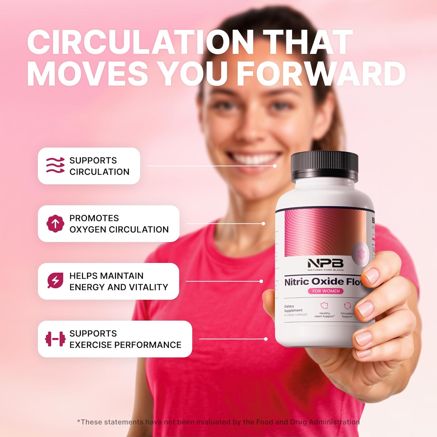 Nature's Pure Blend Nitric Oxide Supplements for Women – L-Arginine L-Citrulline – Heart Support & Flow Circulation Booster – 1500MG L Arginine and L Citrulline, Preworkout, Bodybuilding - Image 3