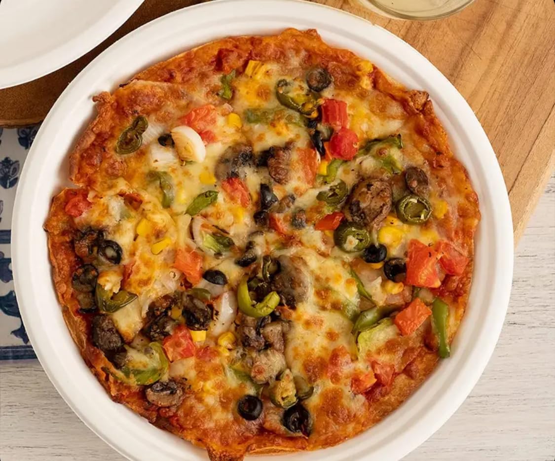 Wrap n Pac 12 inch Pizza Round Plates Disposable Biodegradable Bagasse Sugarcane Wedding Party Plates Eco Friendly Tableware (12 Inch - Pack of 50) - Image 2