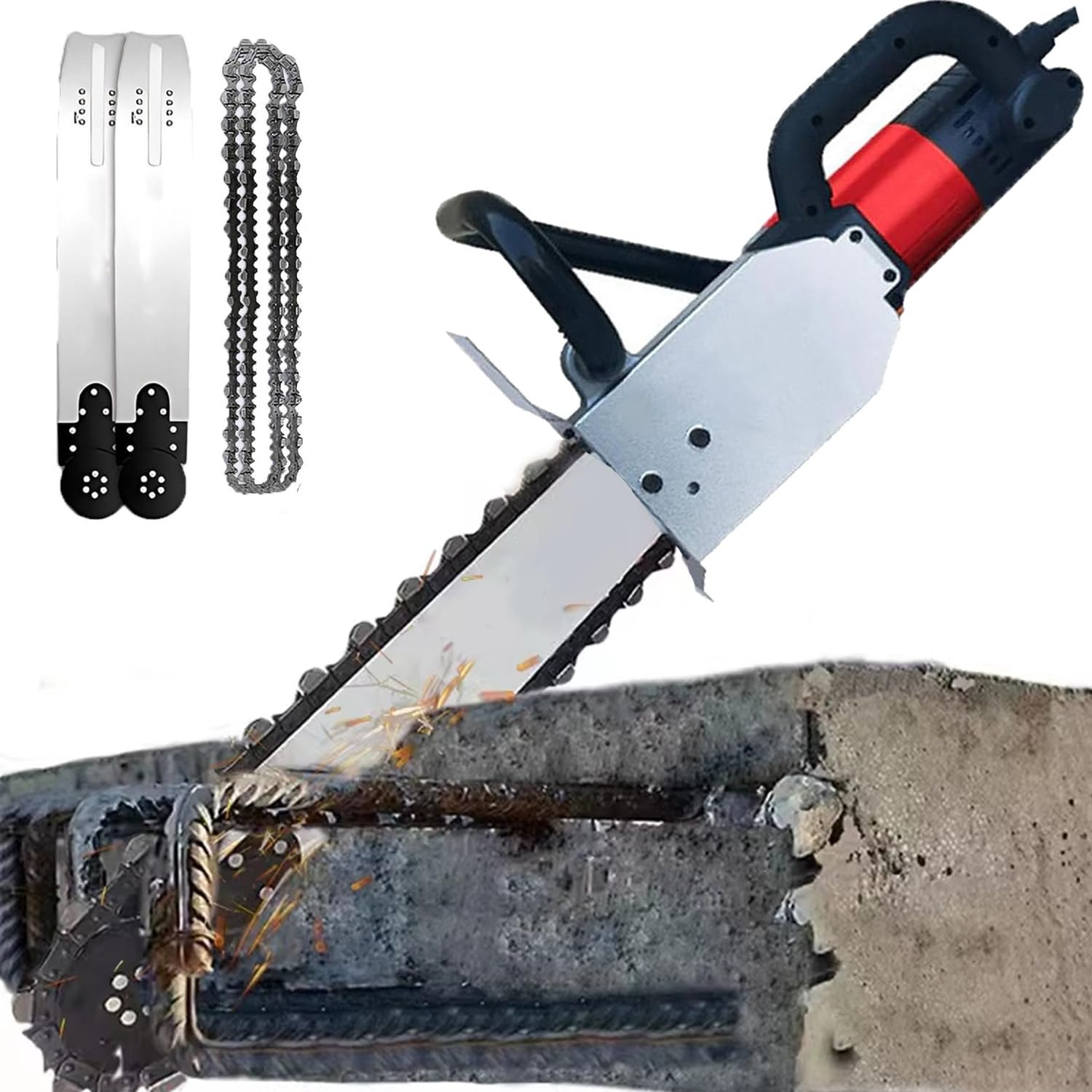 Sierra de cadena de hormigón sin escobillas, máquina ranuradora de pared de alta potencia con profundidad de corte de 350 mm/480 mm, herramienta eléctrica de corte de pared de hormigón de precisión