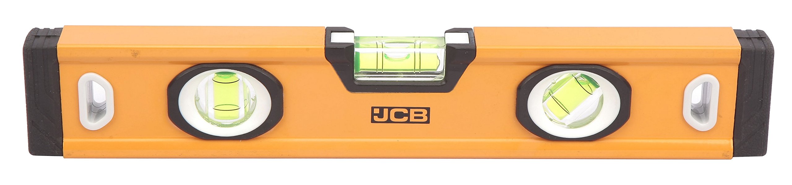 JCB 250mm Torpedo Level, Aluminum body shock absorbance end cap accuracy: 0.5mm/m, 22025800-image-1