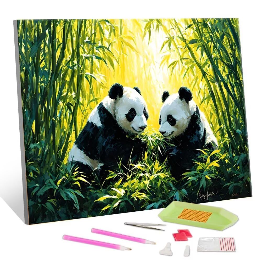 DIY Malarstwo diamentowe 5D, sztuka diamentowa, bambus, las, panda, zestawy dla dorosłych, sztuka ze strasu, haft, artykuły rzemieślnicze, dla dzieci i dorosłych, idealna dekoracja ścienna do domu,