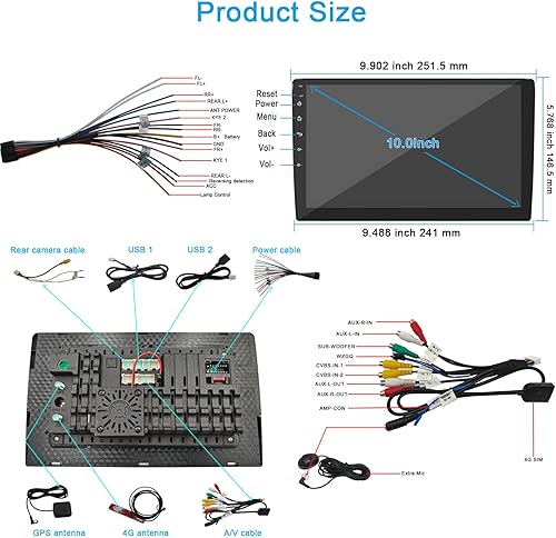 Miniatura 8 de 2023 - Radio estéreo para coche de 9 pulgadas Android 8G128G universal doble DIN inalámbrico para coche Android Auto 1280x720 QLED Pixel in-Dash Kit