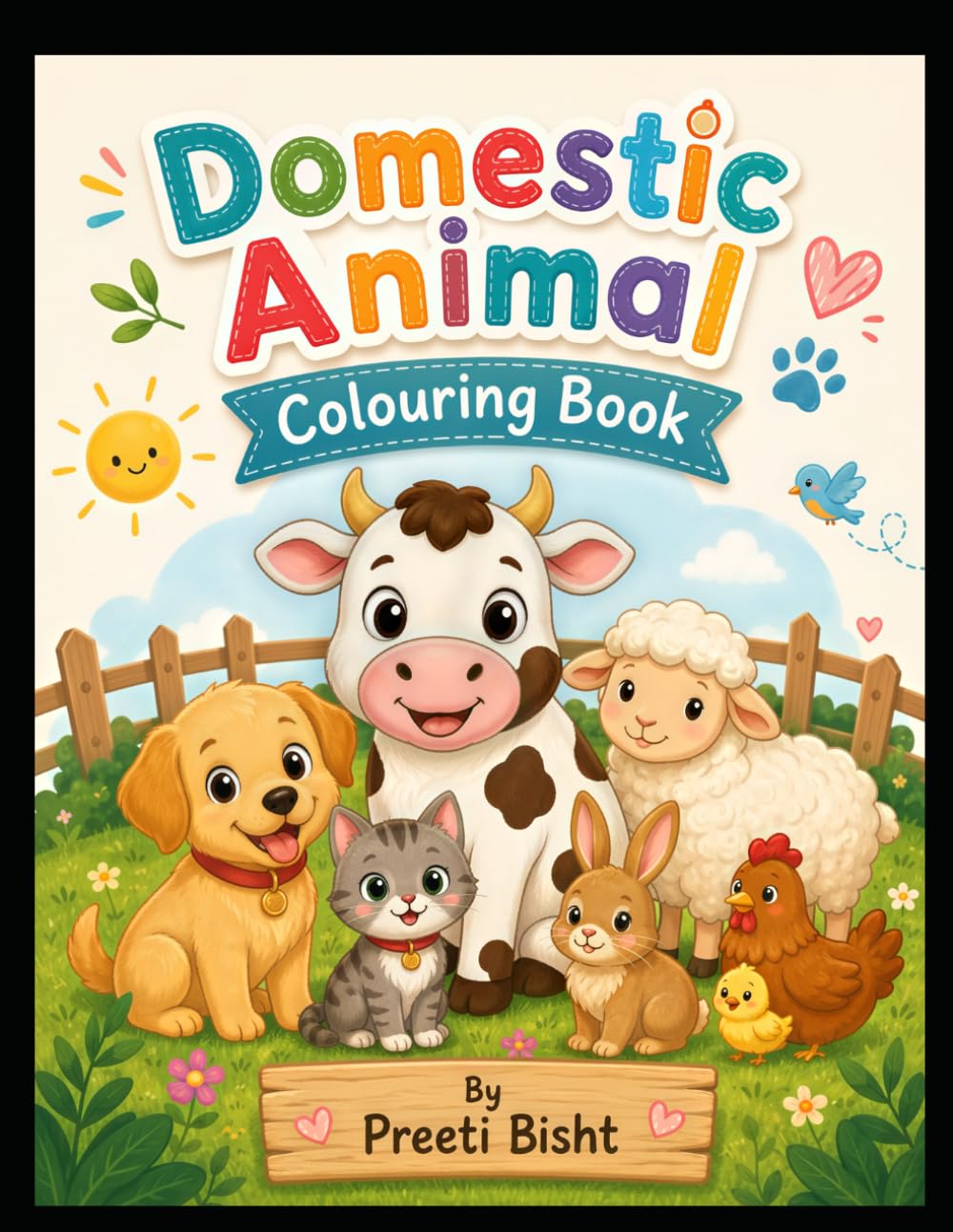 Domestic Animals Colouring Book: An Educational Coloring Adventure with Friendly Farm and Household Animal