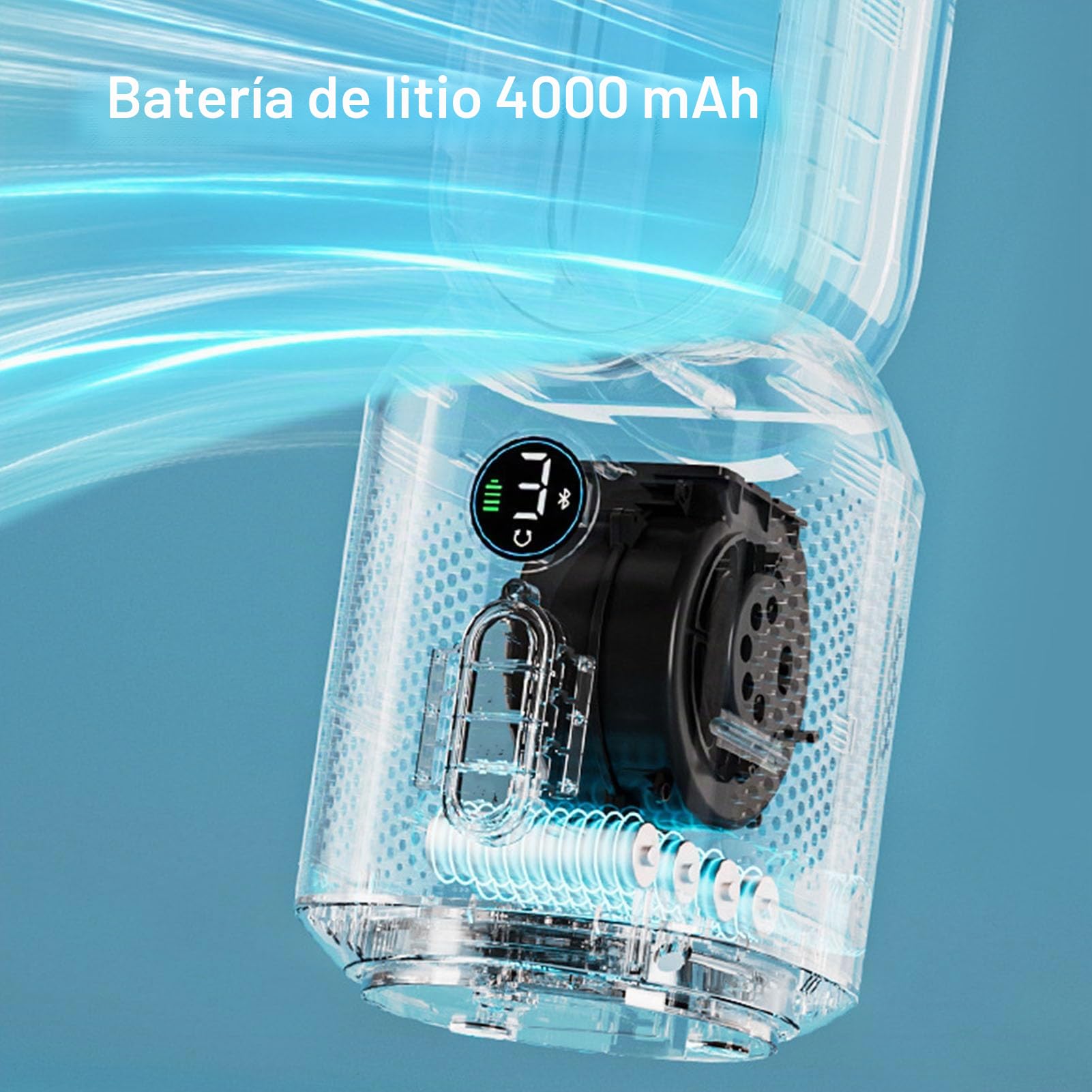 Asixxsix Ventilador de Escritorio sin Aspas, Ventilador Oscilante de 3Velocidades, Ventilador de Escritorio Recargable de 106° con Luz Nocturna LED, Pequeño Ventilador de Oficina Silencioso