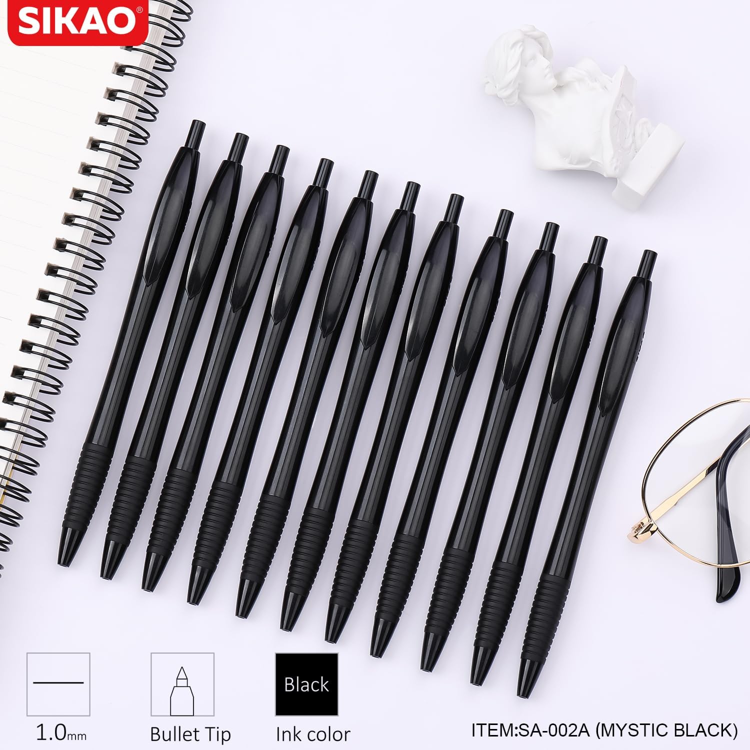 Pens Bulk 60 Pack Black Gripped Slimster Ballpoint Pens Black Ink 1 0mm Medium Point Smooth Writing Click — view 7