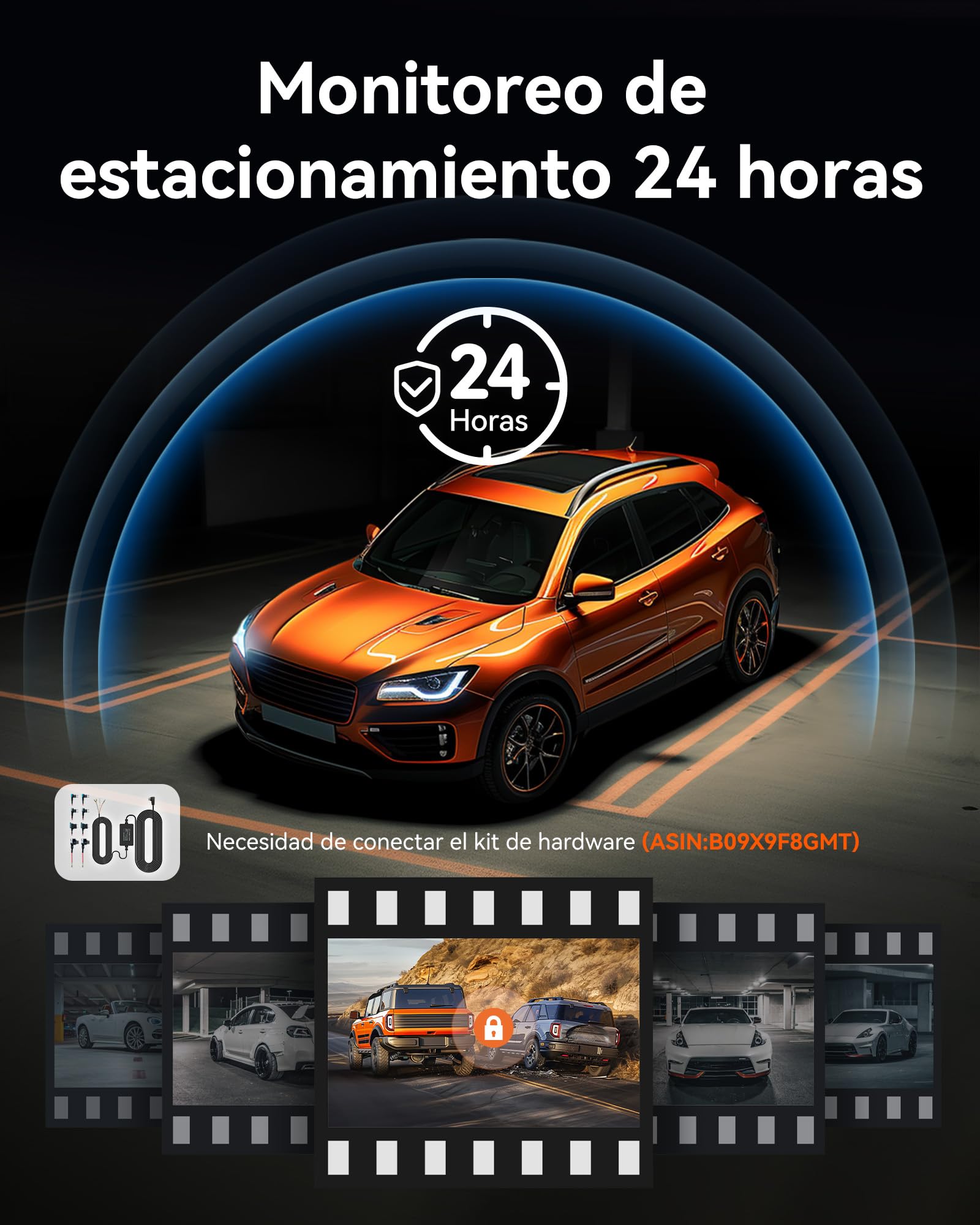 WOLFBOX G850 4K Mirror Dash CAM con 5.8GHz WiFi y Control de Voz, Cámara de Espejo Retrovisor de 12'' para Automóvil Delantera y Trasera, Monitoreo de Estacionamiento, Tarjeta de 64 GB y GPS