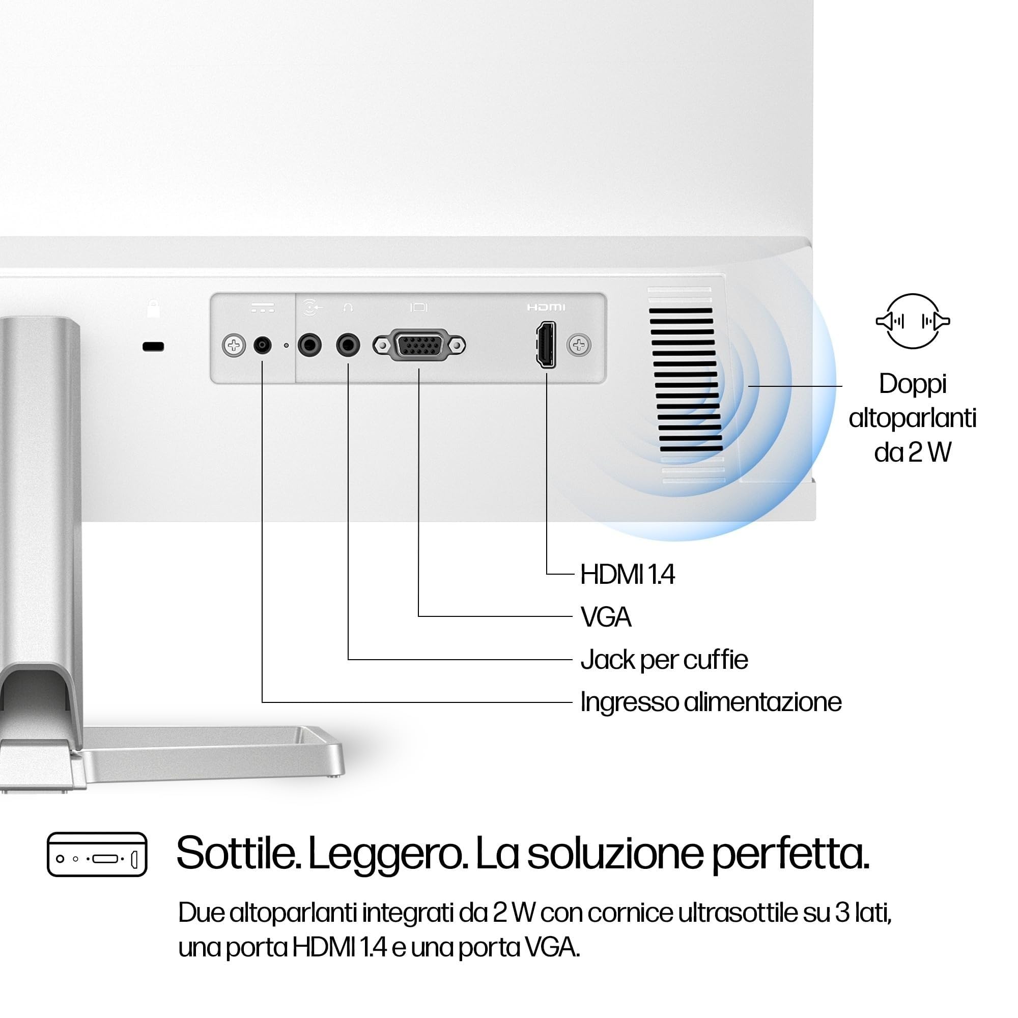 Monitor HP 23,8 Pollici Speaker inclusi FHD - Dettaglio