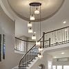 Long Chandeliers for High Ceilings,Modern Crystal Pendant Light,Long Raindrop Drop Lamp,Hanging Flush Mount Chandelier Ceiling Light for Staircase Foyer Living Room Entryway 8 Lights [Energy Class E]