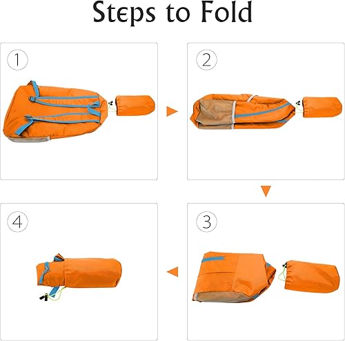 Miniatura 7 de amo nenes Mochila de senderismo plegable de 25  30L para mujeres y hombres, Naranja, Mochilas Daypack