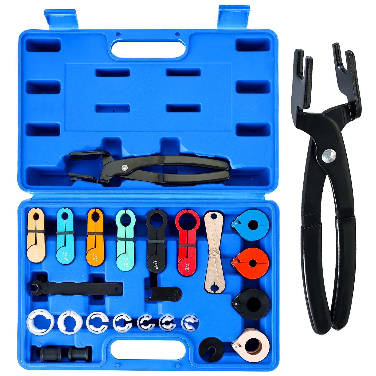 Lot de 26 outils de déconnexion de conduite de carburant | Outil de déconnexion de ligne AC, outil de retrait de conduite de carburant, kit professionnel de retrait de carburant, A/C et ligne