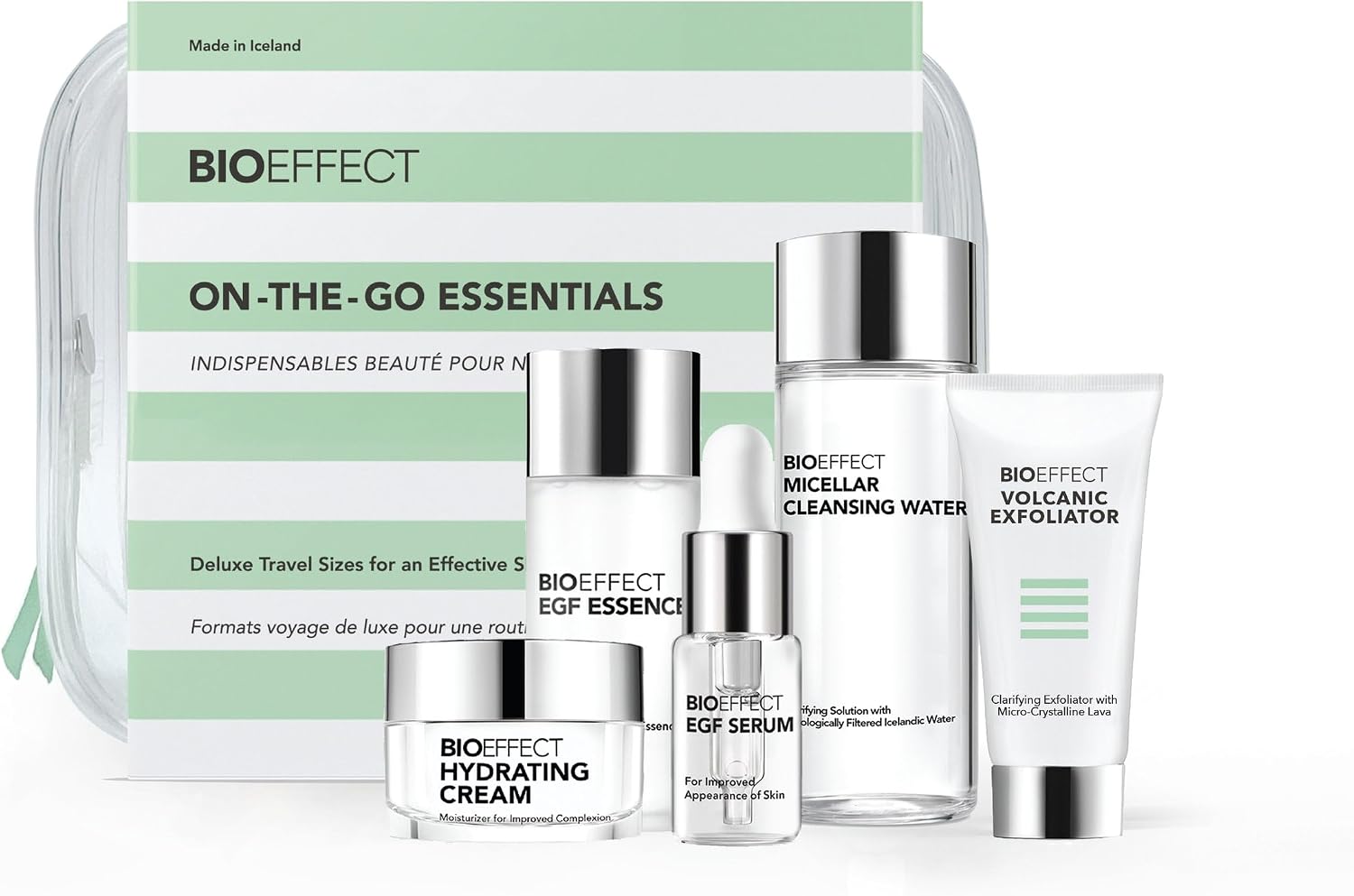 Bioeffect On-The-Go EGF Skincare Set | Anti Aging, Travel Size, 5 Piece