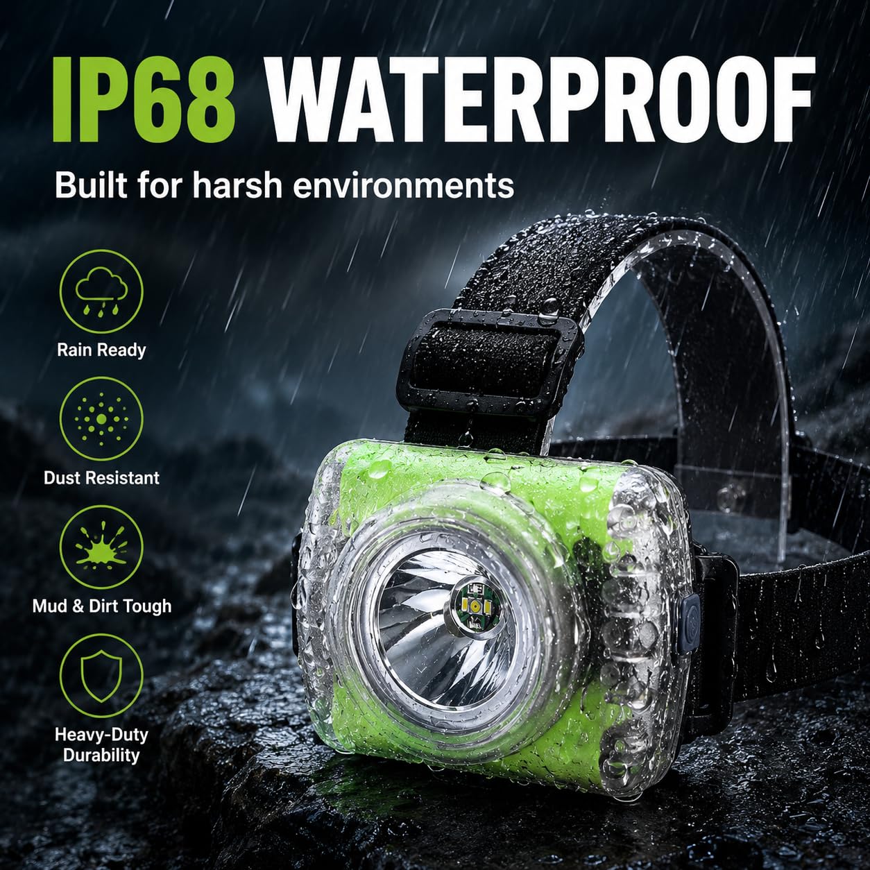 Modo: Lamp-40A recargable casco duro minero luz multiusos IP68 impermeable luz minera para minería equitación actividades al aire libre