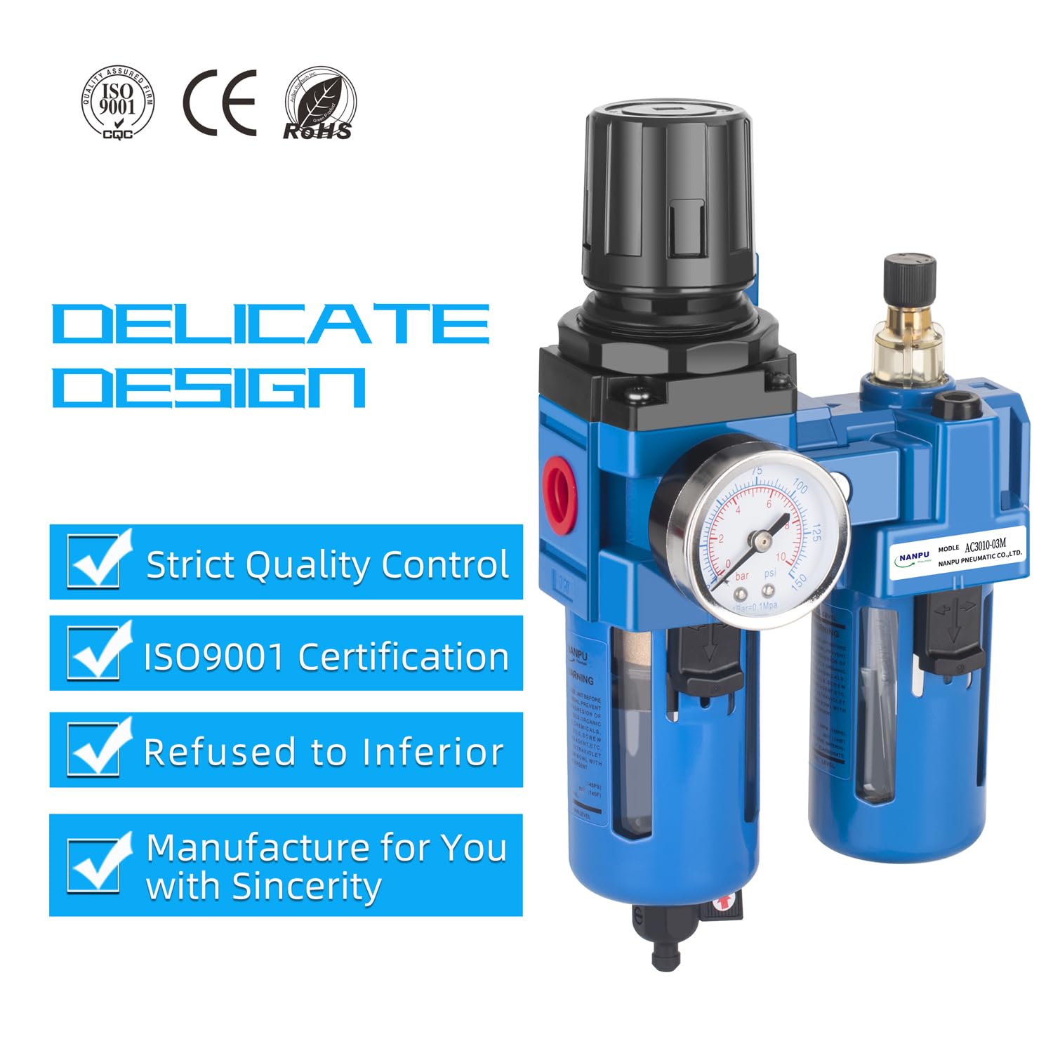 NANPU Air Filter Regulator Lubricator Combo -6