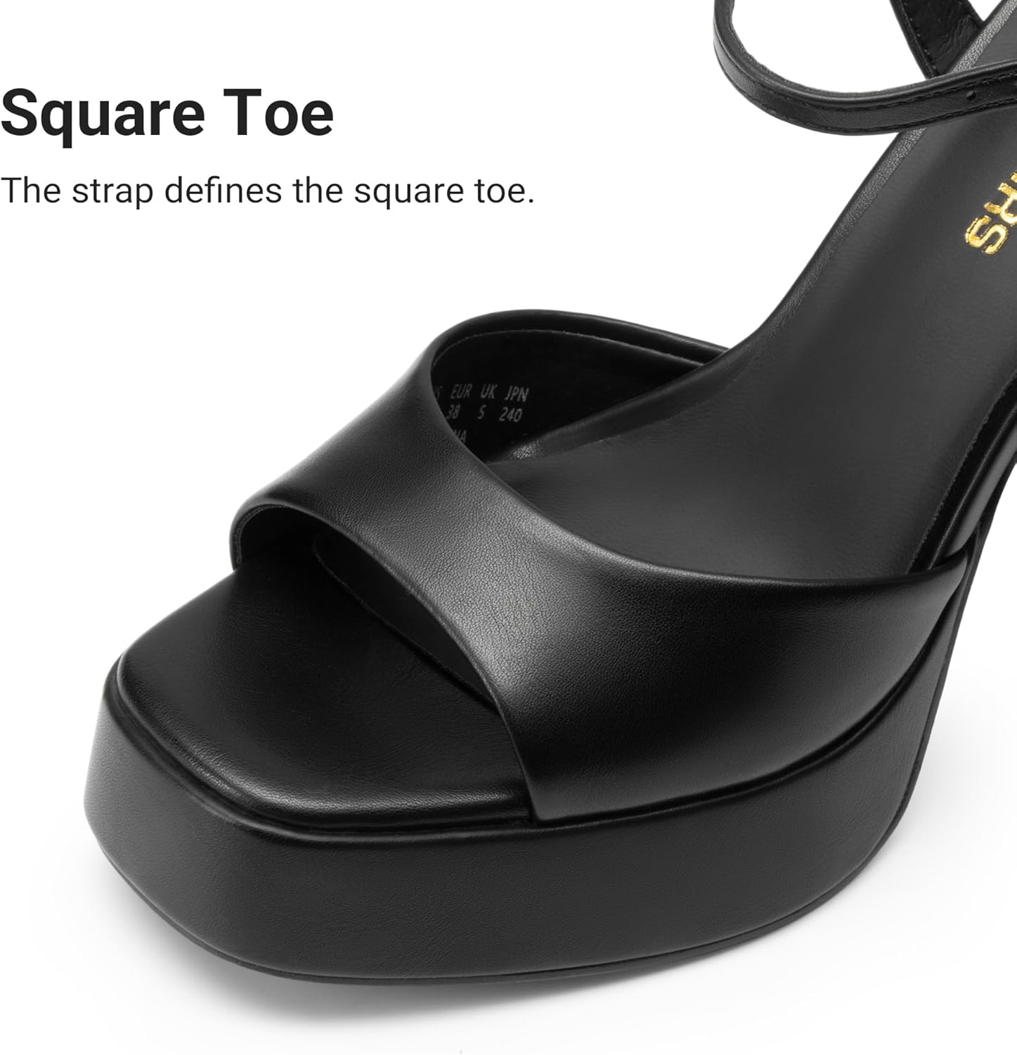 DREAM PAIRS Platform Heels for Women, Square Toe Chunky High Heels Ankle Strap Sandals for Wedding Party Formal Event - Image 6