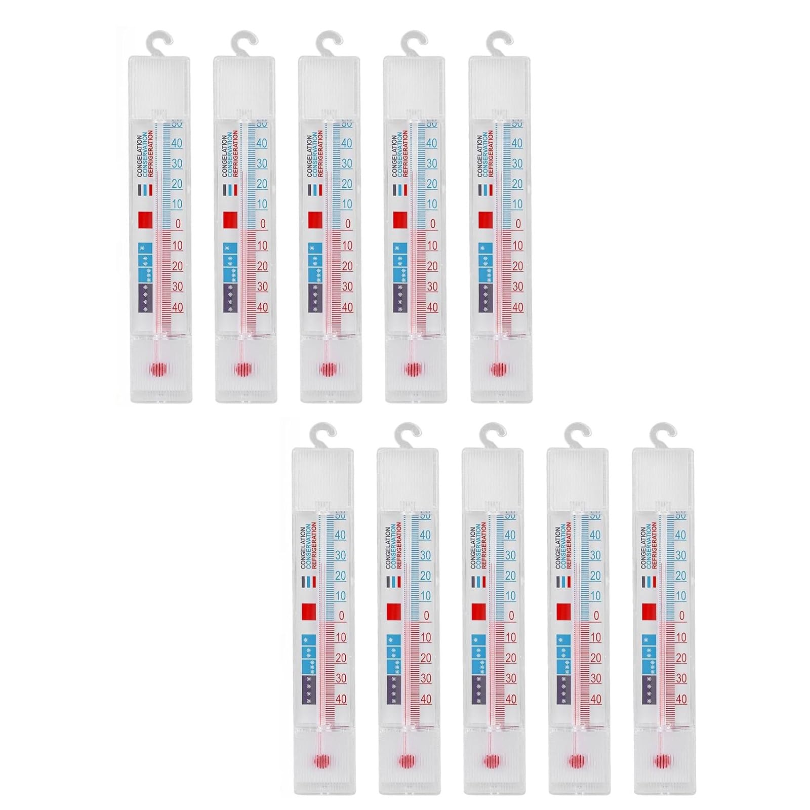 8/10 Pack Fridge Thermometers with Hook Hanging Thermometers for Temperature Reading in Refrigerators and Freezers