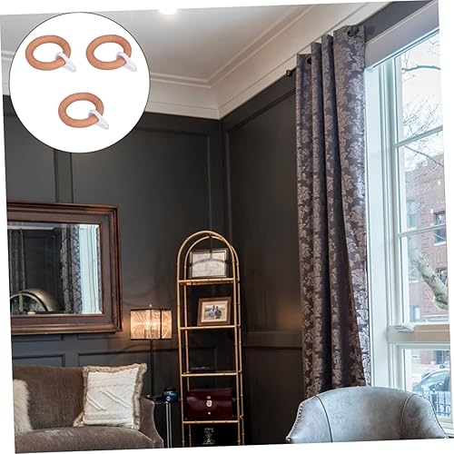 Miniatura 3 de Angoily 5 ganchos para colgar con hebilla de cortina, ganchos de decoración de madera para colgar guirnaldas de madera, anillos de barra de cortina