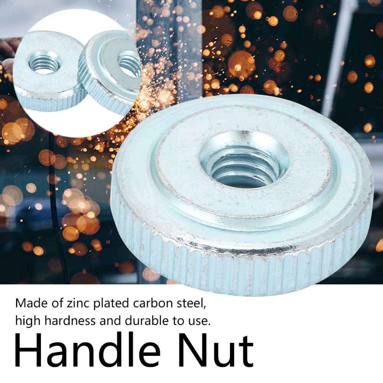 10 Dadi Zigrinati M6 In Acciaio Zincato - GB807, Per Fissaggi Macchine, Fabbriche, Manutenzione