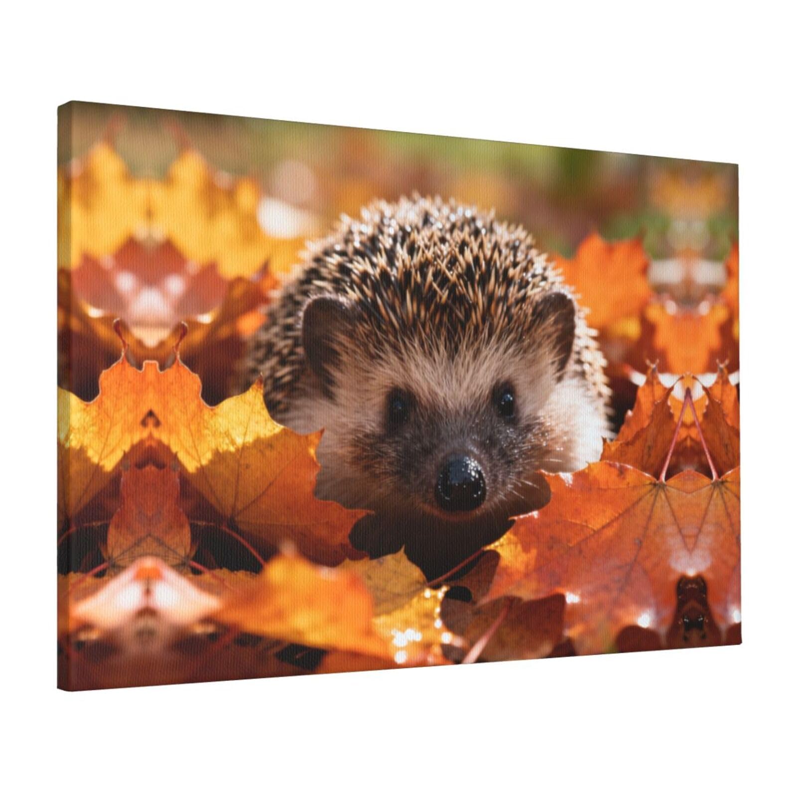 CNTDBU hedgehog Canvas Wall Art 16x24 Inch-Large Modern Painting Print for Living Room, Framed Ready to Hang Artwork for Bedroom