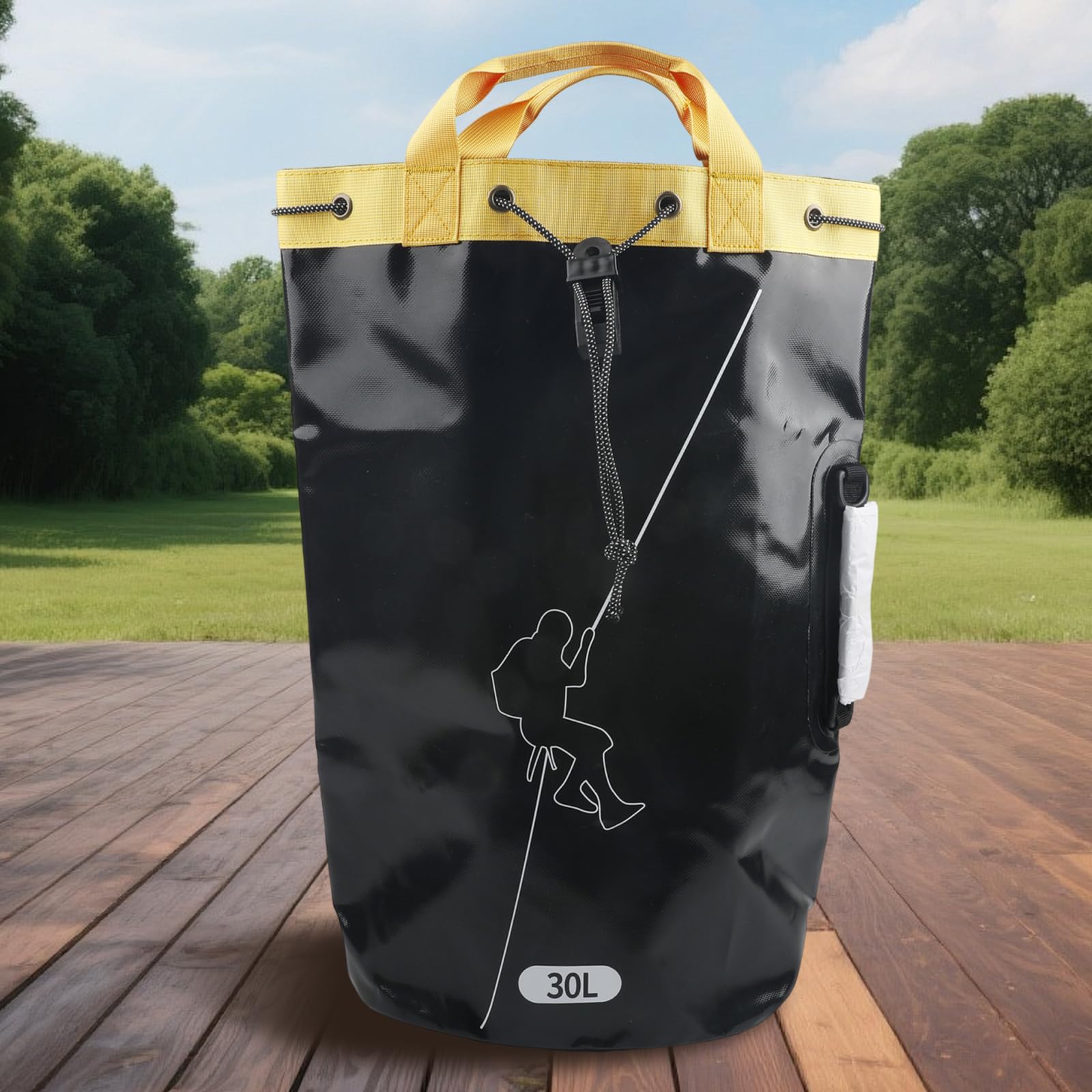 Sacco porta corda per arrampicata in outdoor con design drainabile in PVC, capacità elevata, zaino spazioso per attrezzature da arboricoltura, ideale per esplorazioni, speleologia