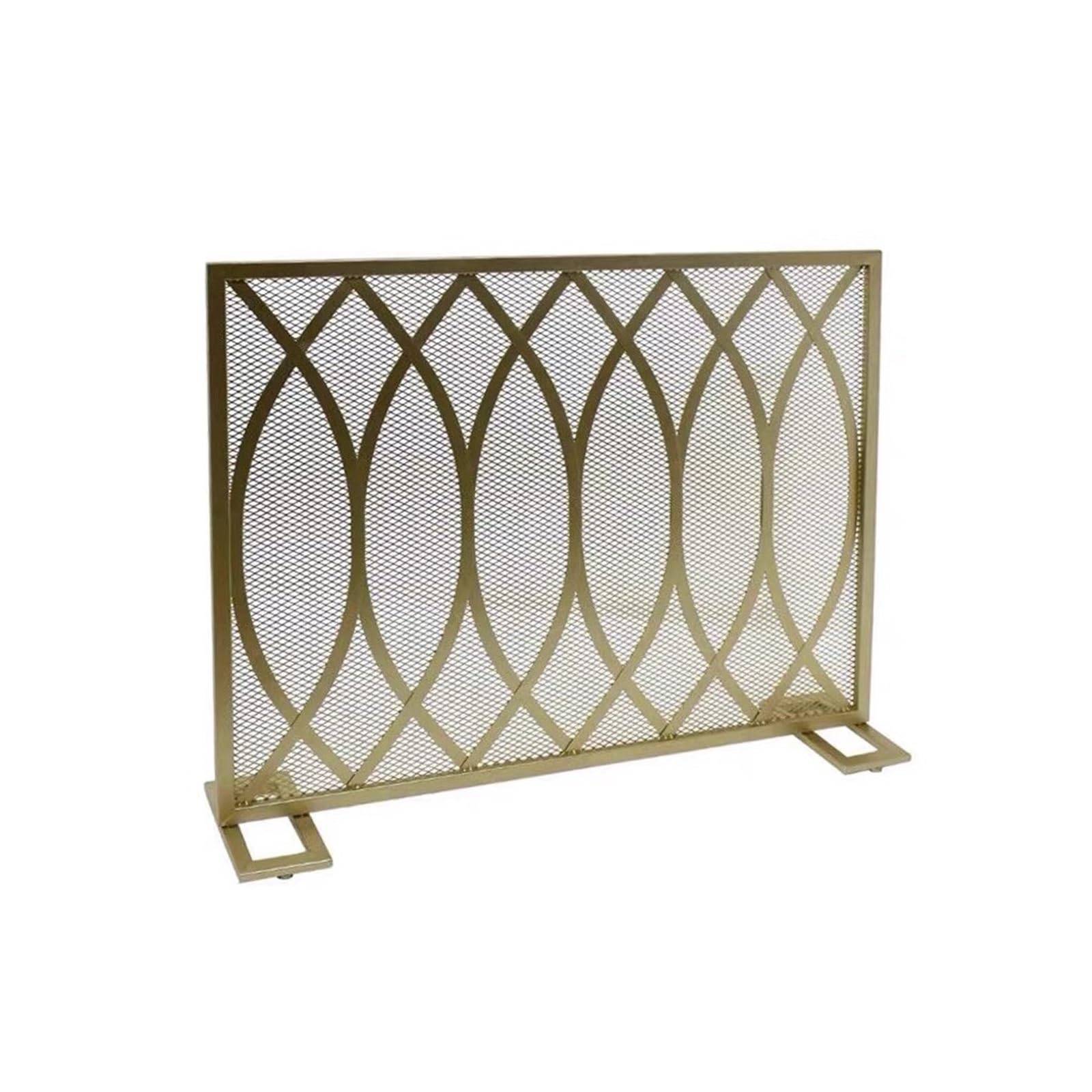 Pare-feu de cheminée Style européen Couleur Or, Accessoires décoratifs pour poêle Domestique avec Grille