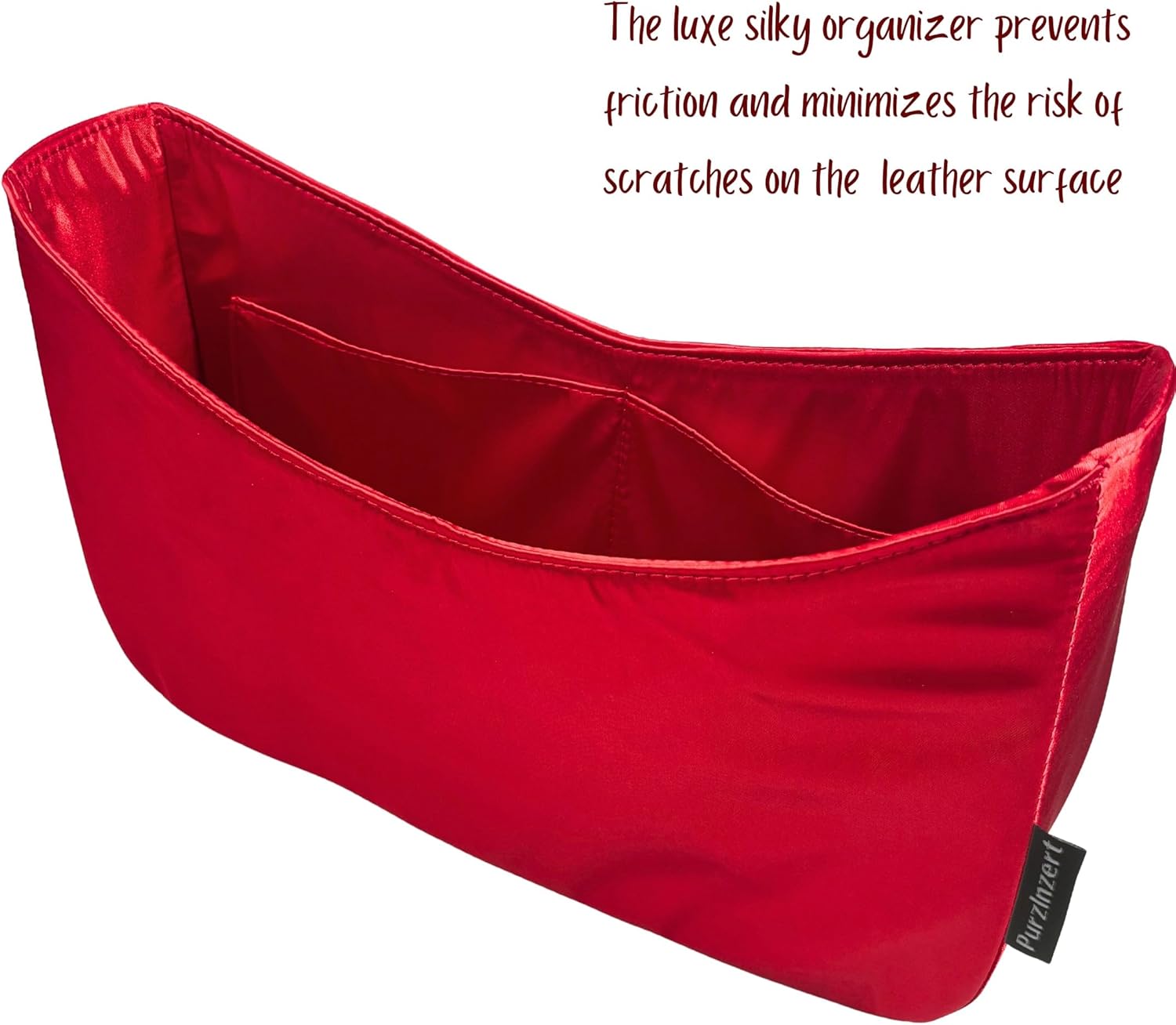 Silk Satin Insert Fit for LV Multipass Handbag, Lightweight Purse Bag Organizer with Zipper Pocket (Mint)