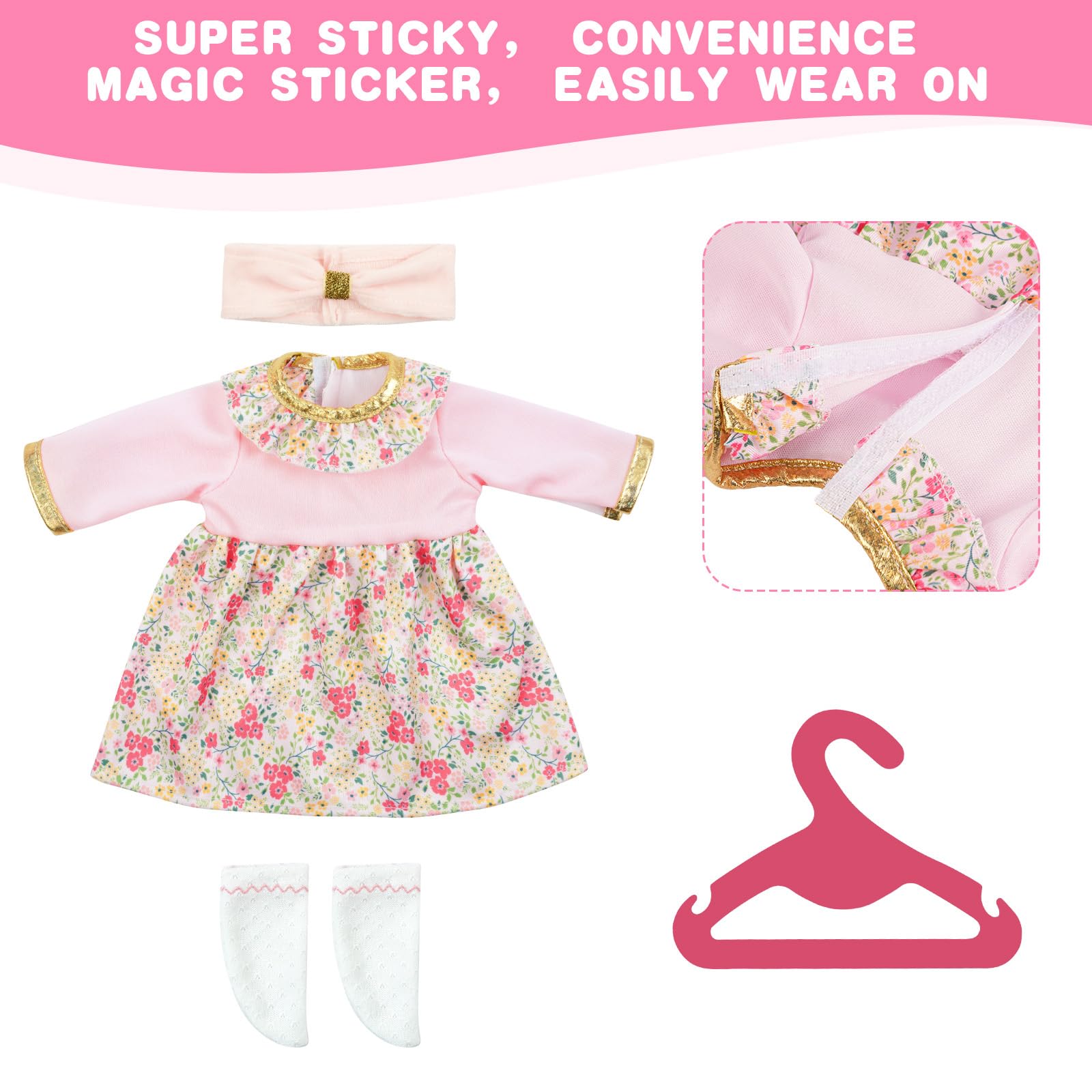 Aolso Ropa para Muñecas Bebé，4pcs Ropa para Muñecos Bebé，Conjunto de Ropa de Muñeca,Juego de Disfraz de Muñeca para Niños y Niñas,Accesorios para Muñeca(no muñecas)