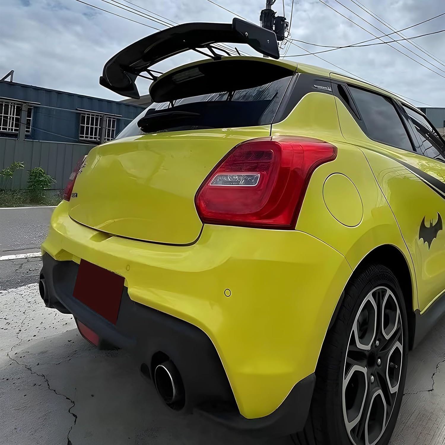 Carbon Fiber Rear Wing Spoiler Compatible with Suzuki Swift Sport ZC33S 2018-2023 Rear Trunk Lip Spoiler Wing Vehicle Body Styling Kit